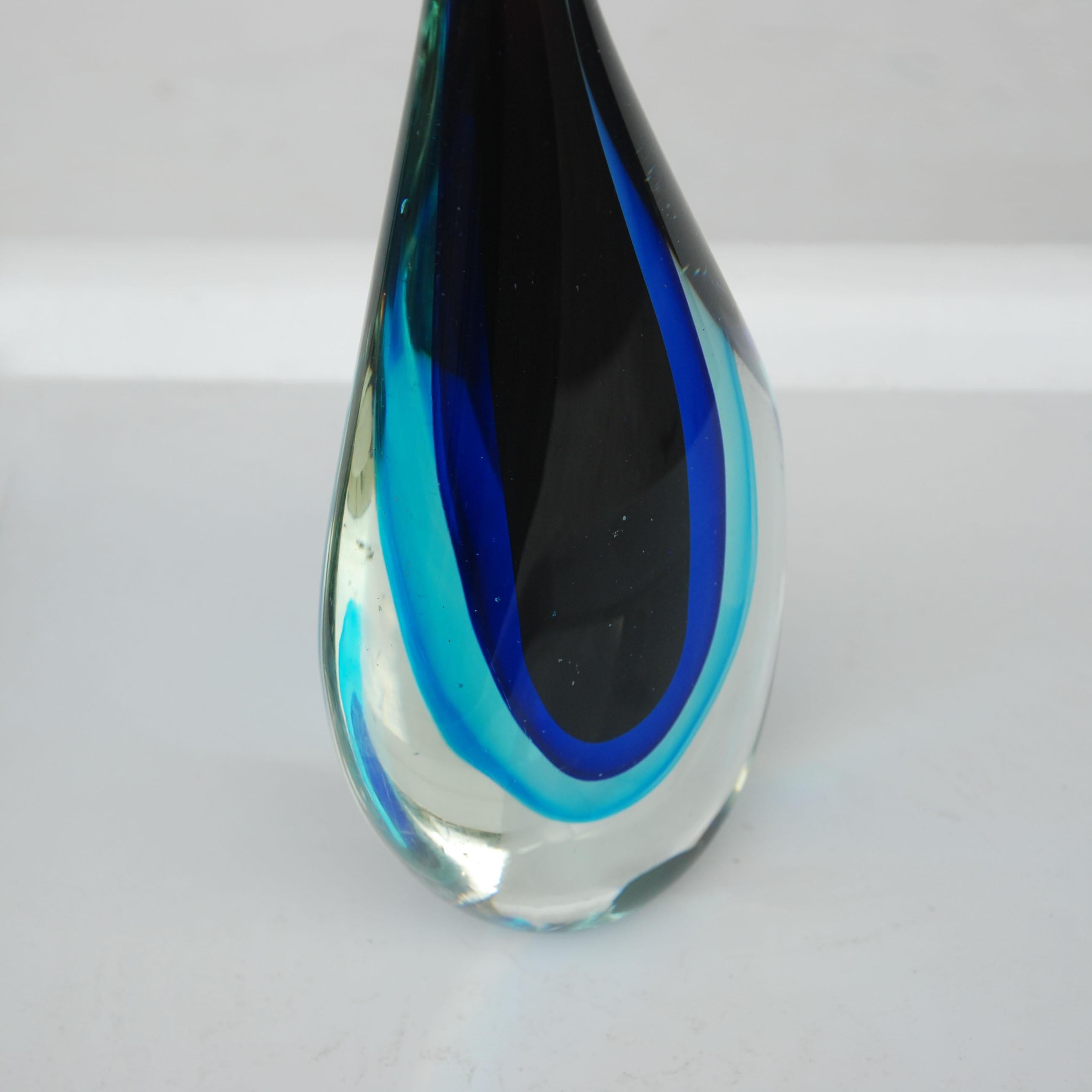 Blown Glass Murano Sommerso Art Glass by Flavio Poli