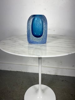 Murano Sommerso Cobalt and Azure BlueTextured Glass Vase