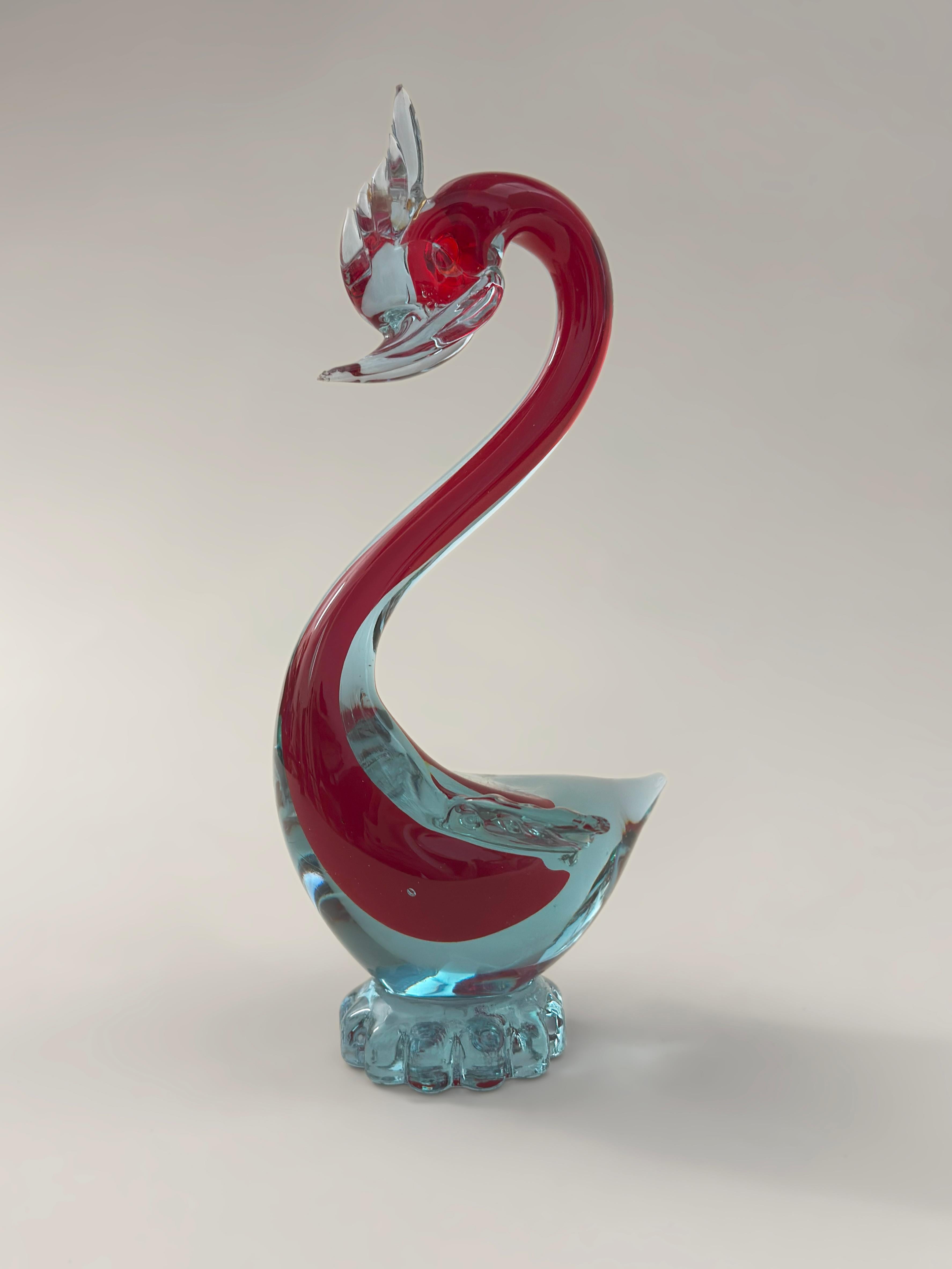 Canard en verre alexandrin de Murano Sommerso, attribué à Fratelli Toso, années 1960 Bon état - En vente à Glasgow, GB