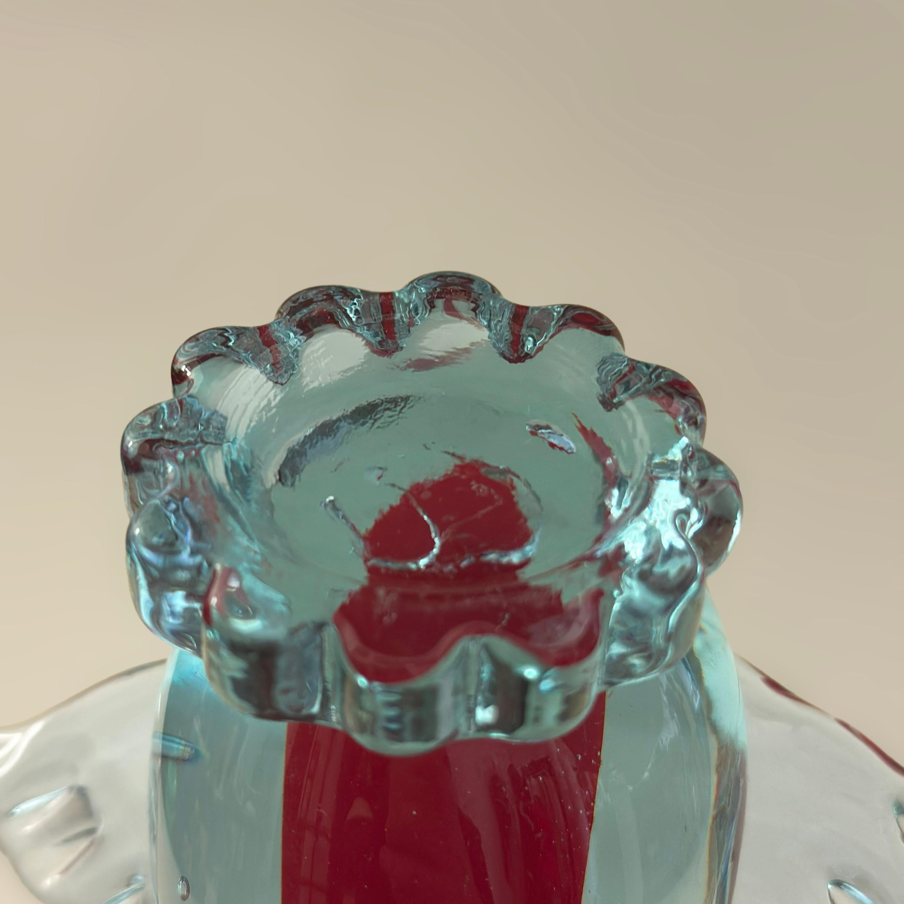 20ième siècle Canard en verre alexandrin de Murano Sommerso, attribué à Fratelli Toso, années 1960 en vente