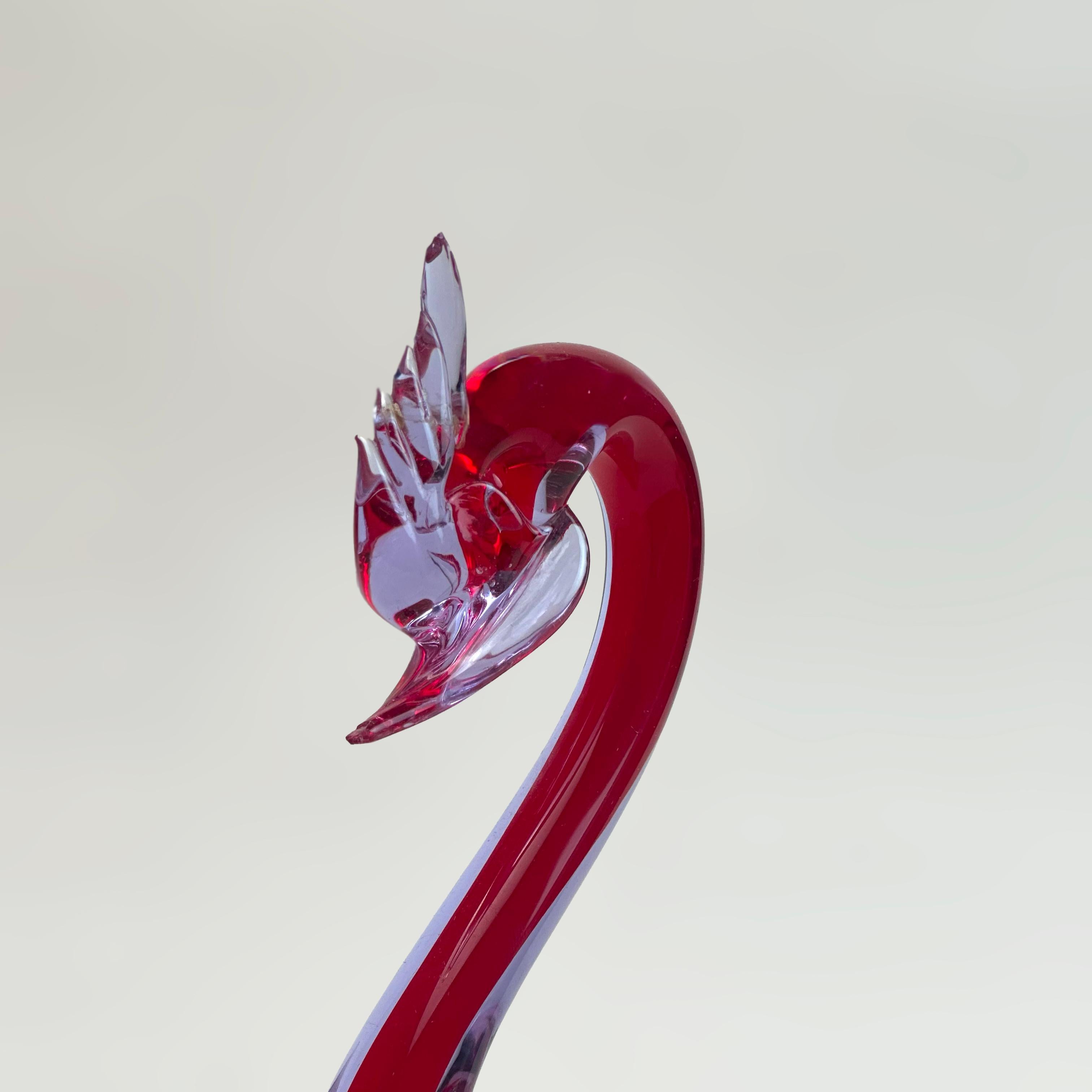 Verre de Murano Canard en verre alexandrin de Murano Sommerso, attribué à Fratelli Toso, années 1960 en vente