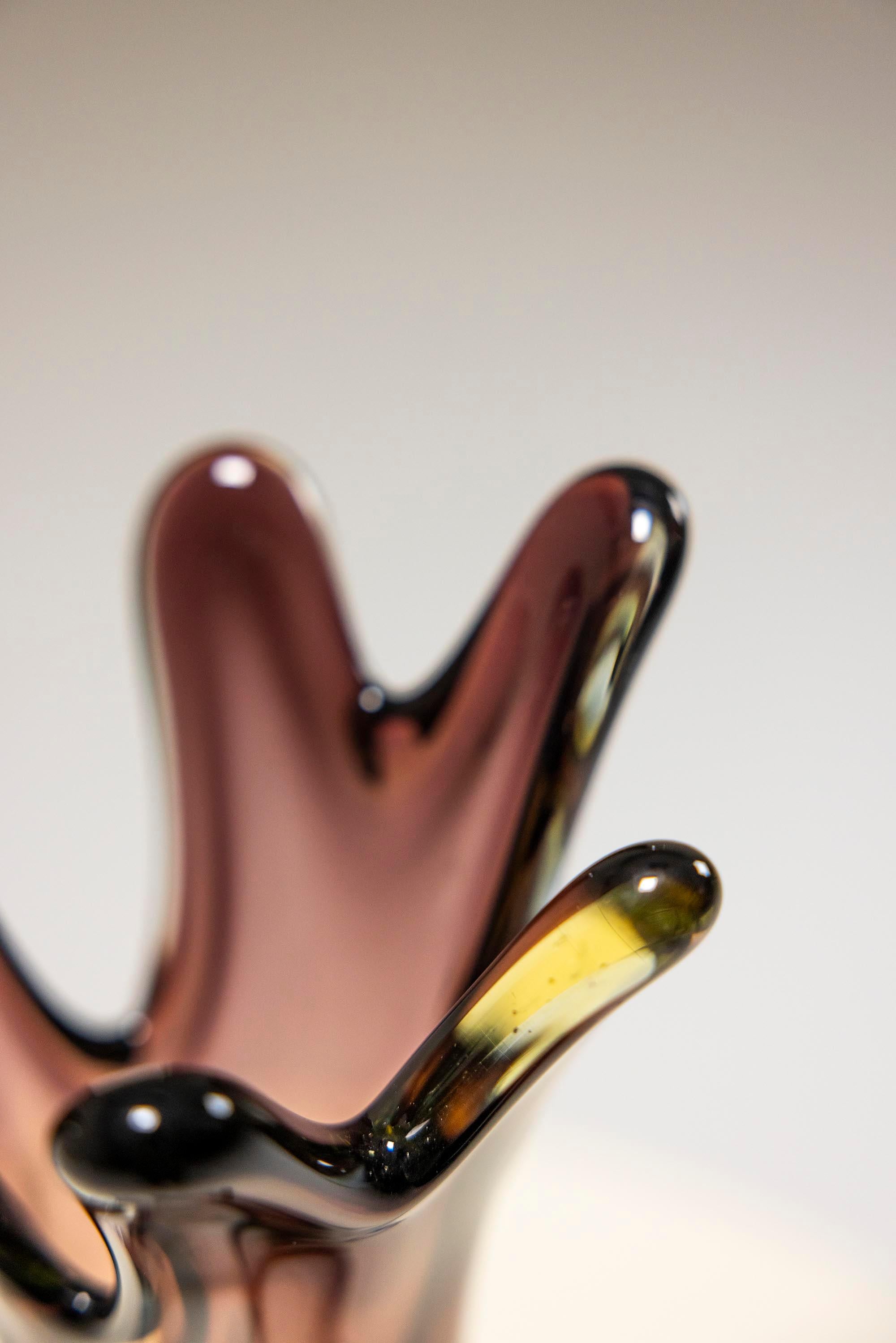 Vaso a forma di fiore di Murano Sommerso di Fratelli Toso, Italia 1950s in vendita 4