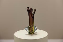 Murano Sommerso Flower-Shaped Vase by Fratelli Toso, Italy 1950s