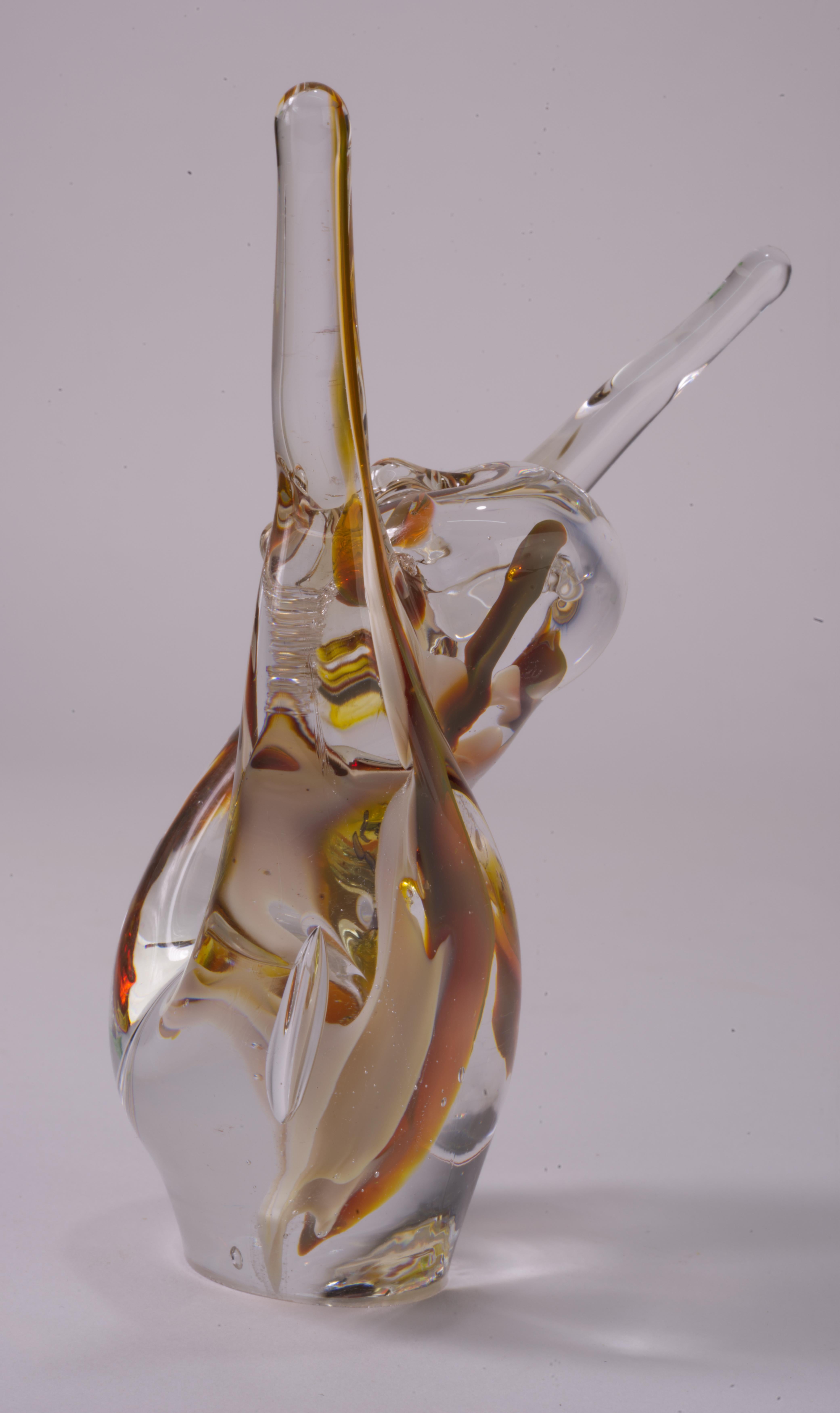 italien Presse-papiers Figurine anthropomorphe en verre Sommerso de Murano en vente