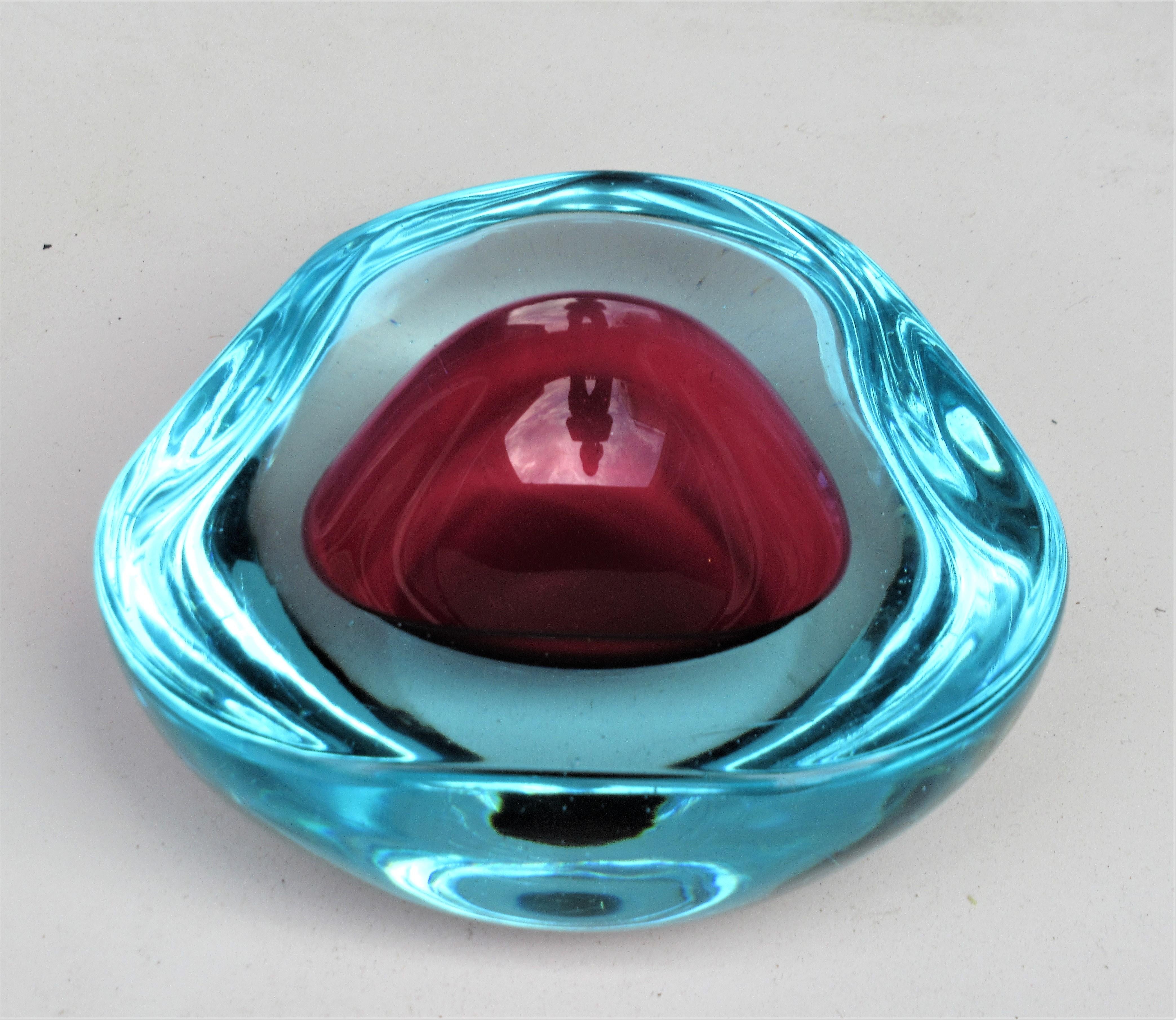 Murano Sommerso Glass Bowl by Flavio Poli In Good Condition In Rochester, NY