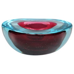 Vintage Murano Sommerso Glass Bowl by Flavio Poli