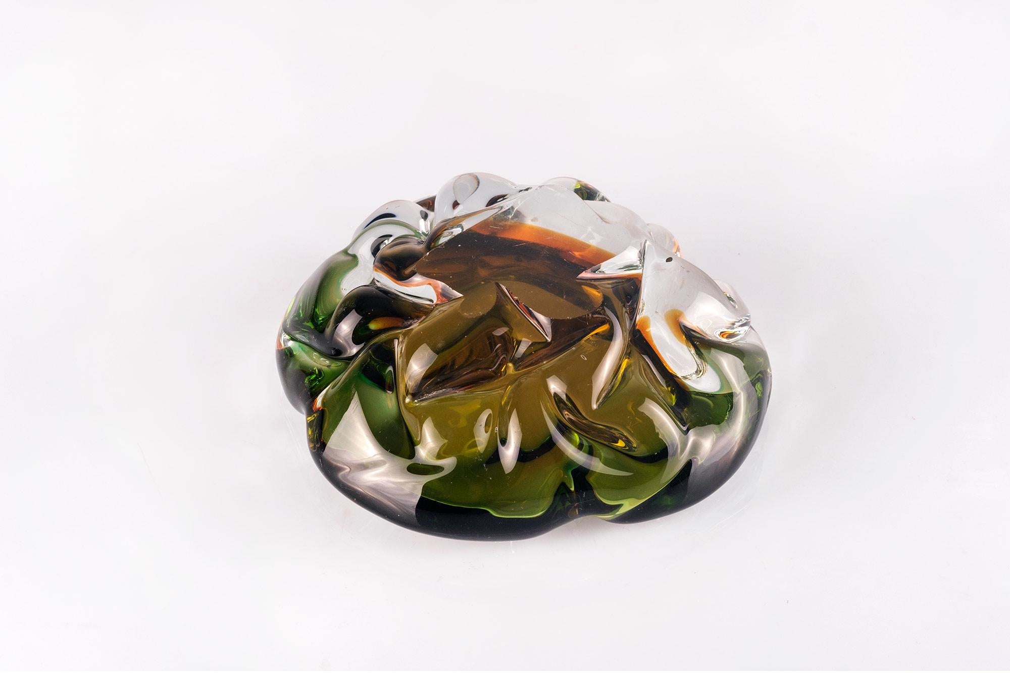 Mid-20th Century Murano Sommerso Glass Bowl by Flavio Poli for Seguso, 1960s For Sale