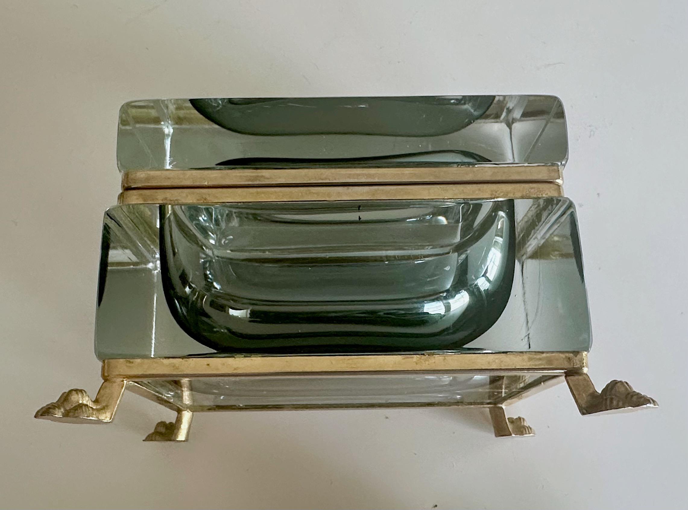 Caja con tapa de cristal Murano Glass Sommerso Firmada Garantito en venta 5