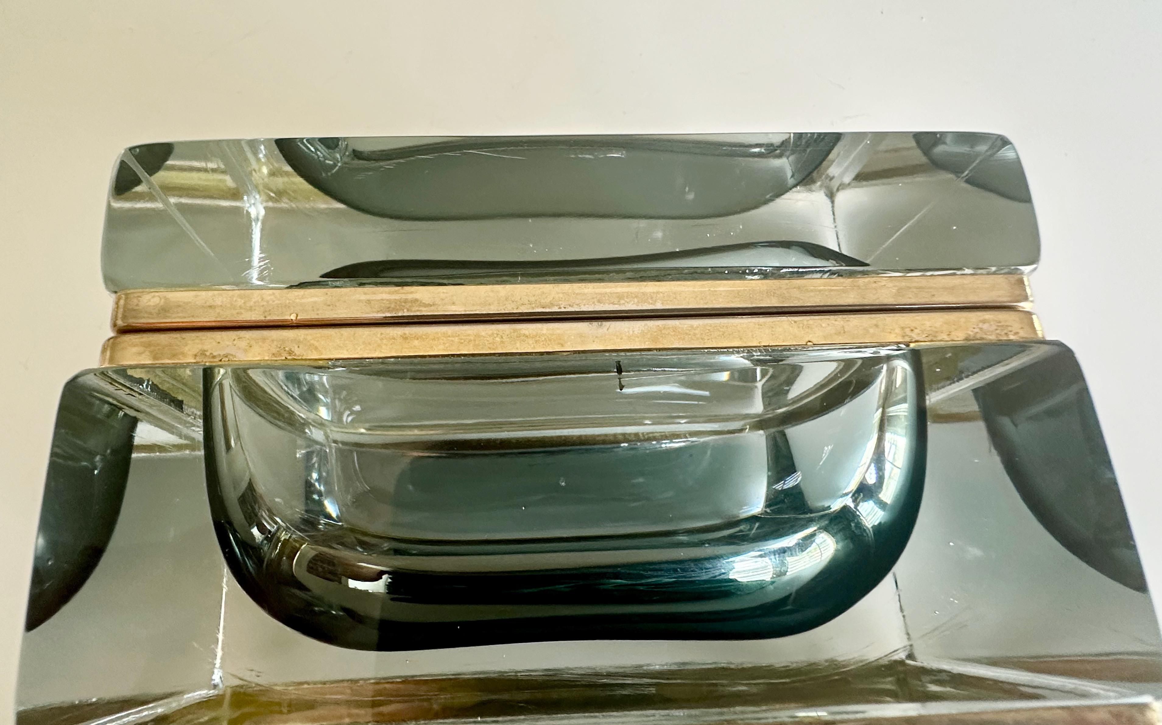 Caja con tapa de cristal Murano Glass Sommerso Firmada Garantito en venta 6