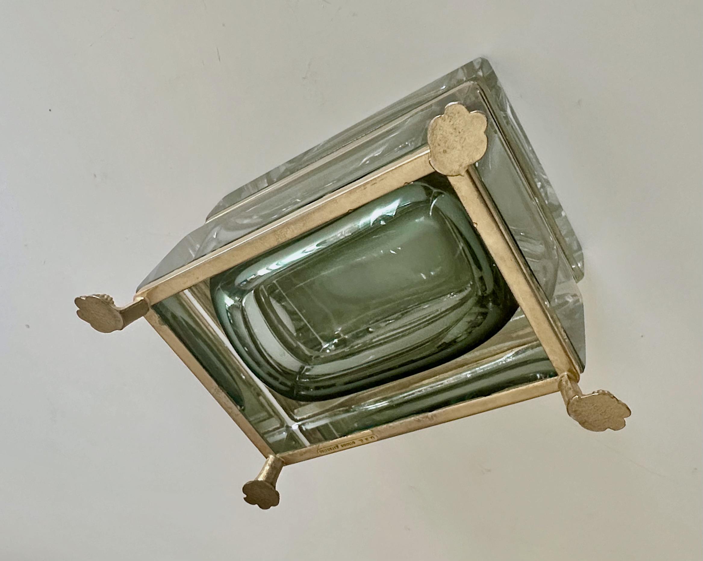 Caja con tapa de cristal Murano Glass Sommerso Firmada Garantito en venta 7