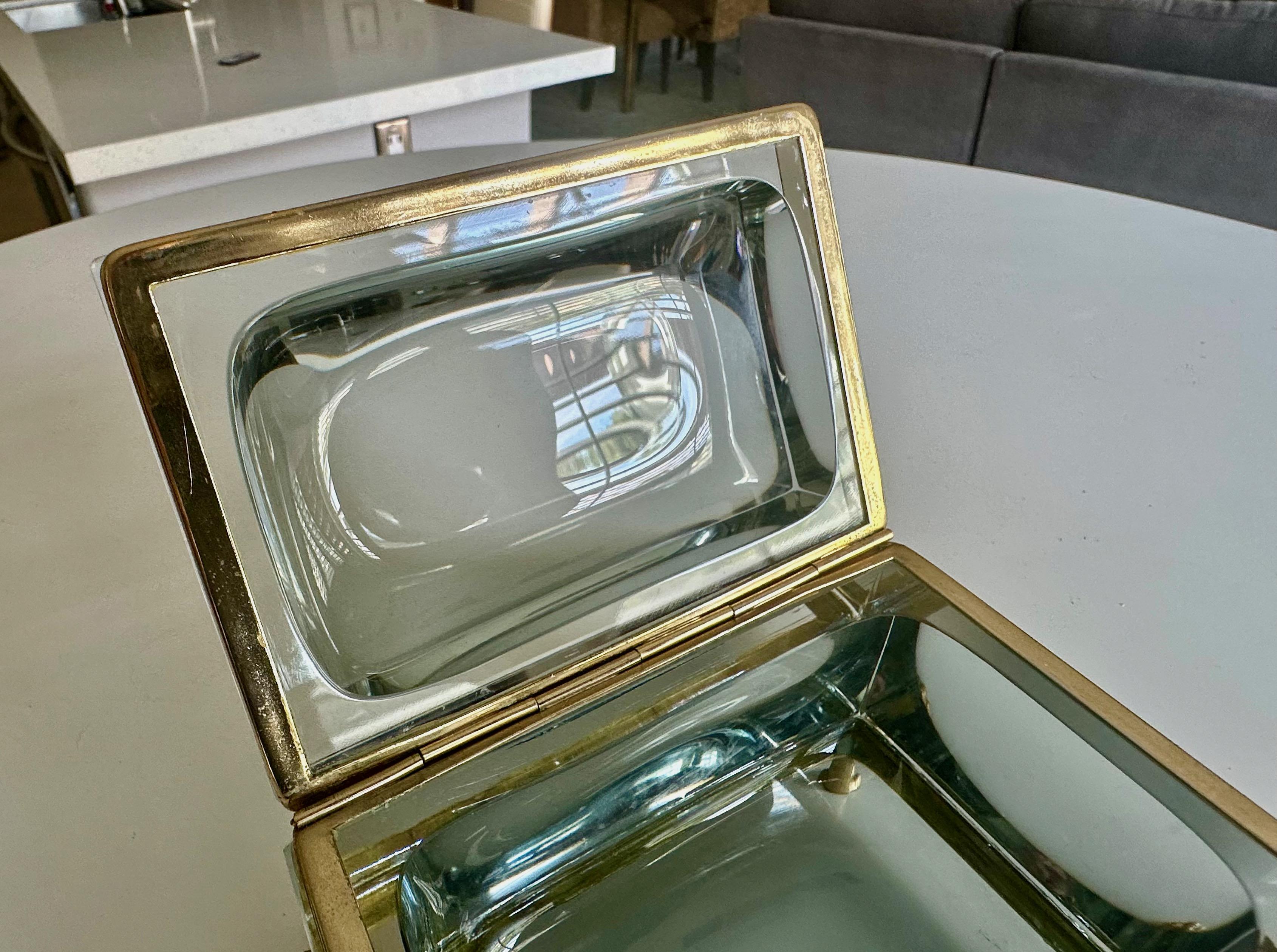 Caja con tapa de cristal Murano Glass Sommerso Firmada Garantito en venta 2