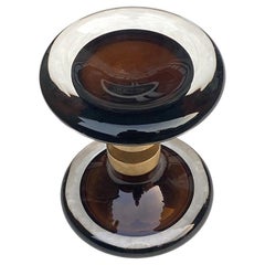Murano Sommerso Glass Double Door Handles with Brass, Circa 1970