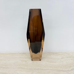 Murano sommerso glass faceted vase by Flavio Poli , 1970s