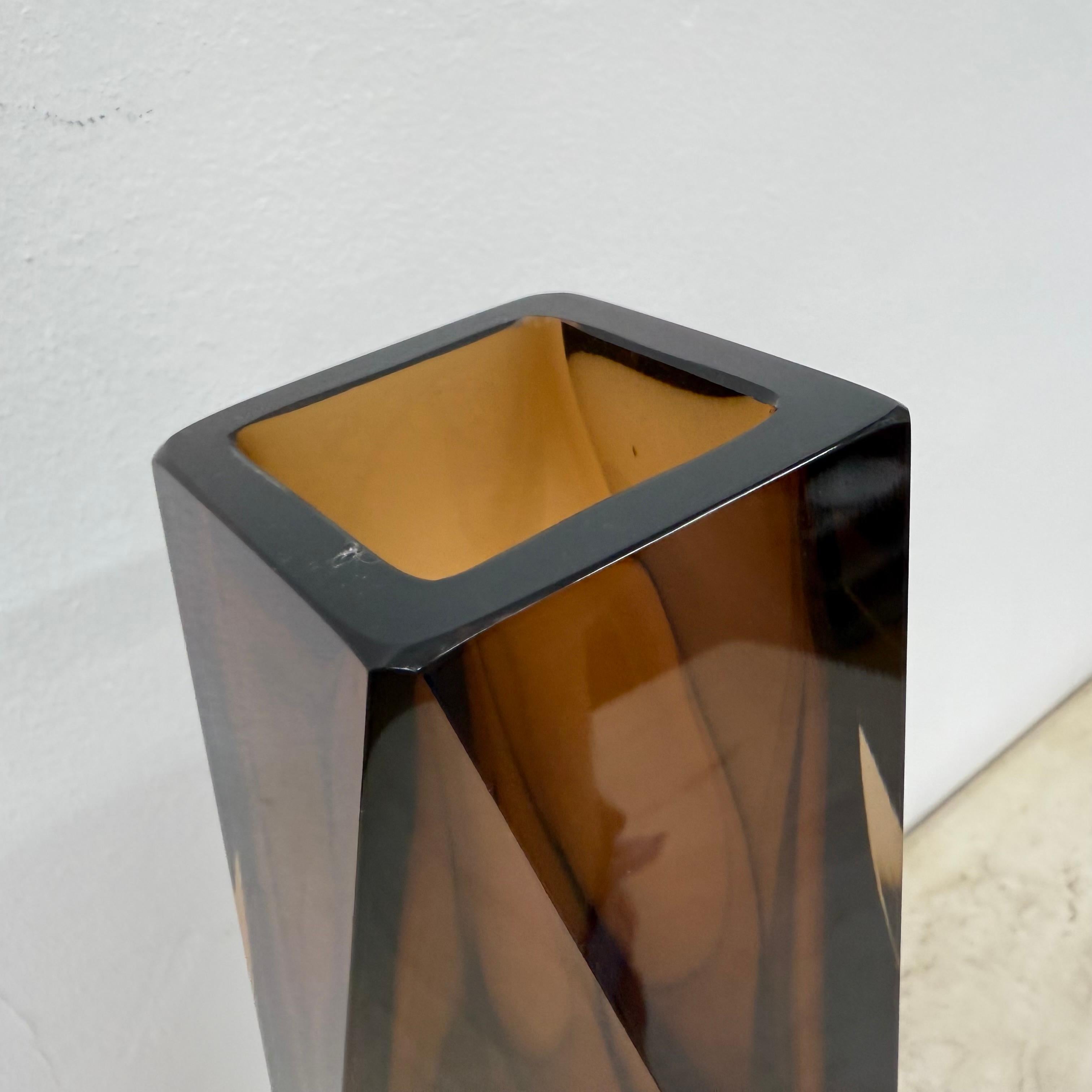 Murano sommerso glass faceted vase by Flavio Poli , 1970s For Sale 1