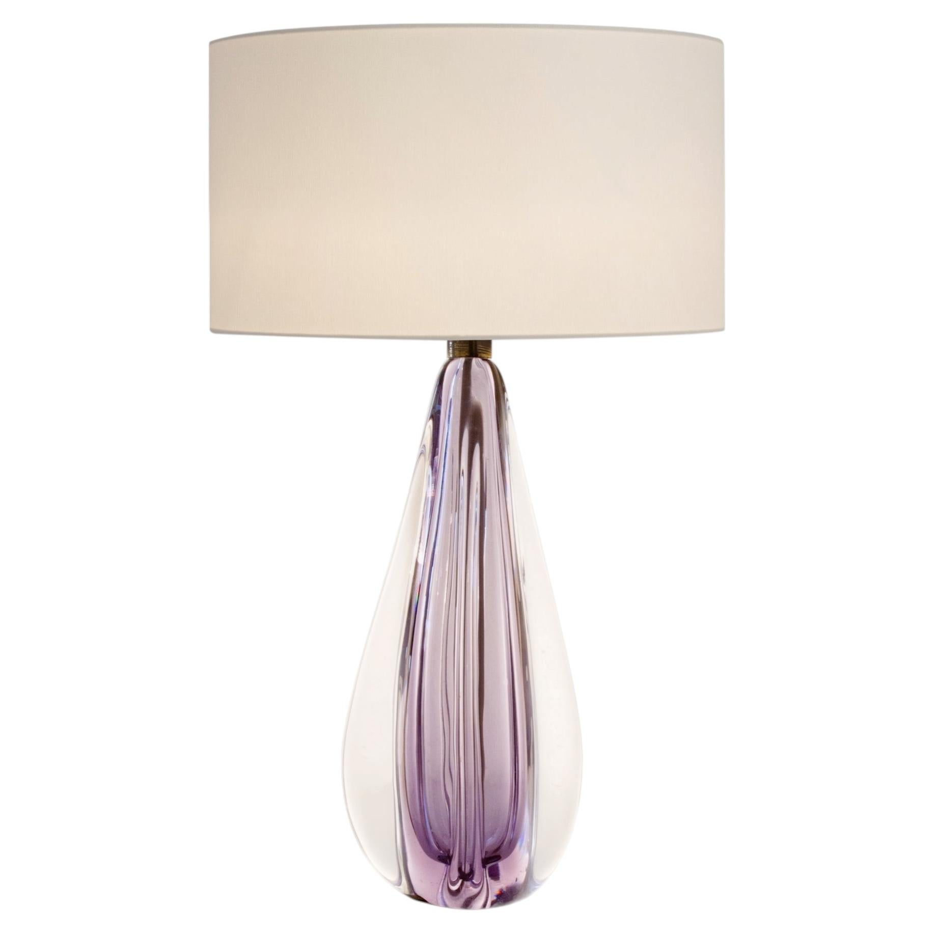 Murano Sommerso Glass Lamp, Attributed to Seguso Vetri d’Arte, Flavio Poli c1960