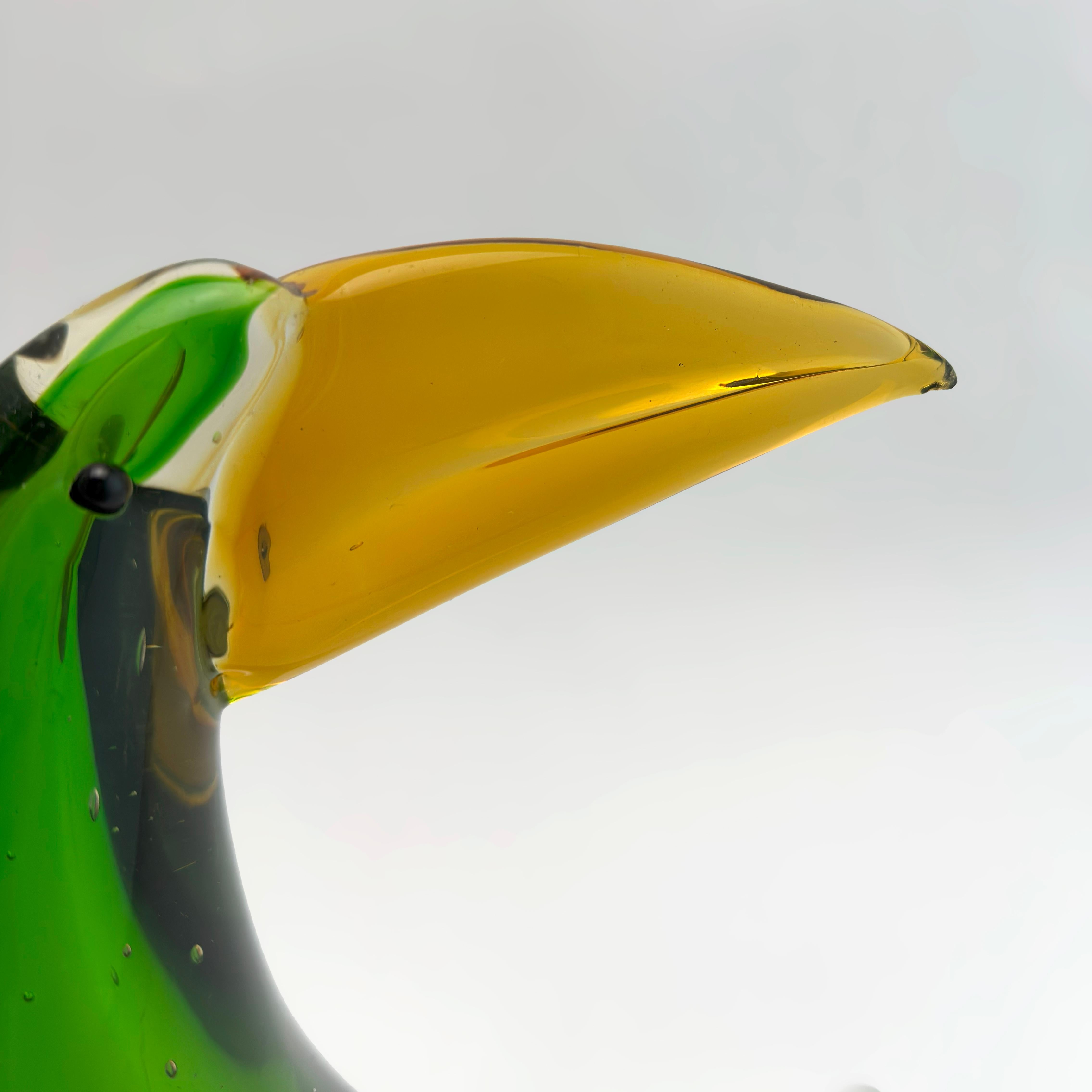 20th Century Murano Sommerso Glass Toucan Sculpture, circa 1960s For Sale