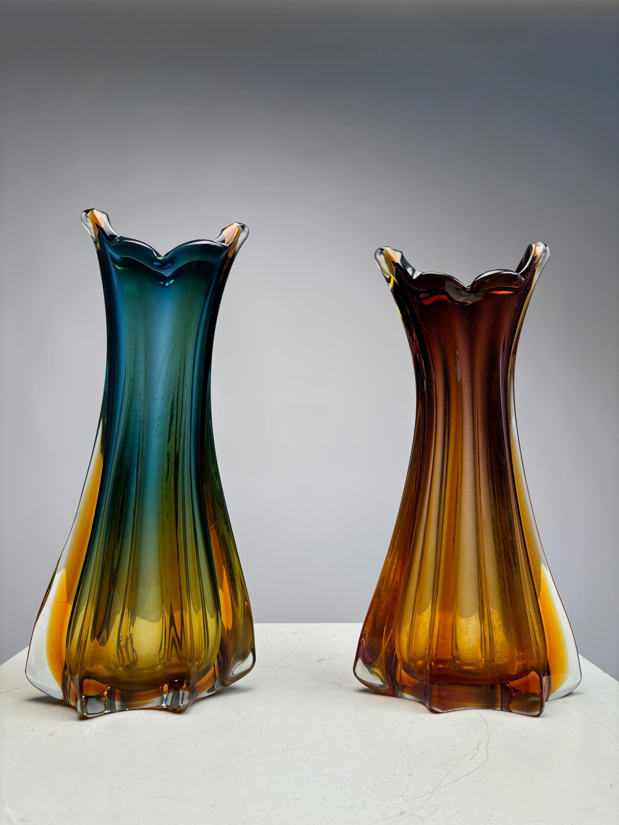Murano Sommerso Glass Vase, Att to Seguso, Italy,  1970s Bon état - En vente à Argelato, BO
