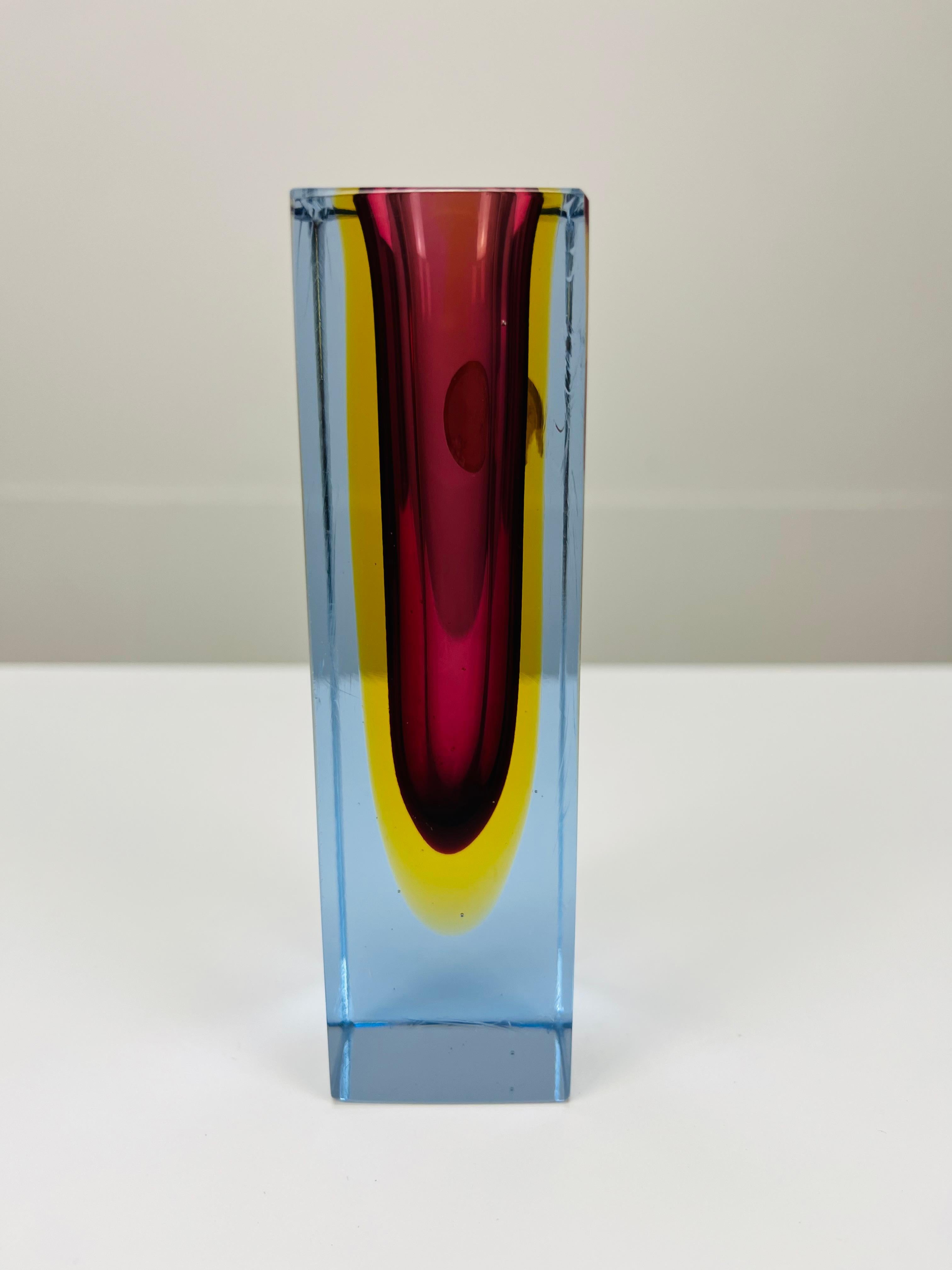 Vaso in vetro di Murano Glass Sommerso di Flavio Poli, anni '60 In condizioni buone in vendita a BELFORT, FR
