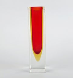 Jarrón de Murano Glass Sommerso de Flavio Poli para Alessandro Mandruzzato, Italia Años 70