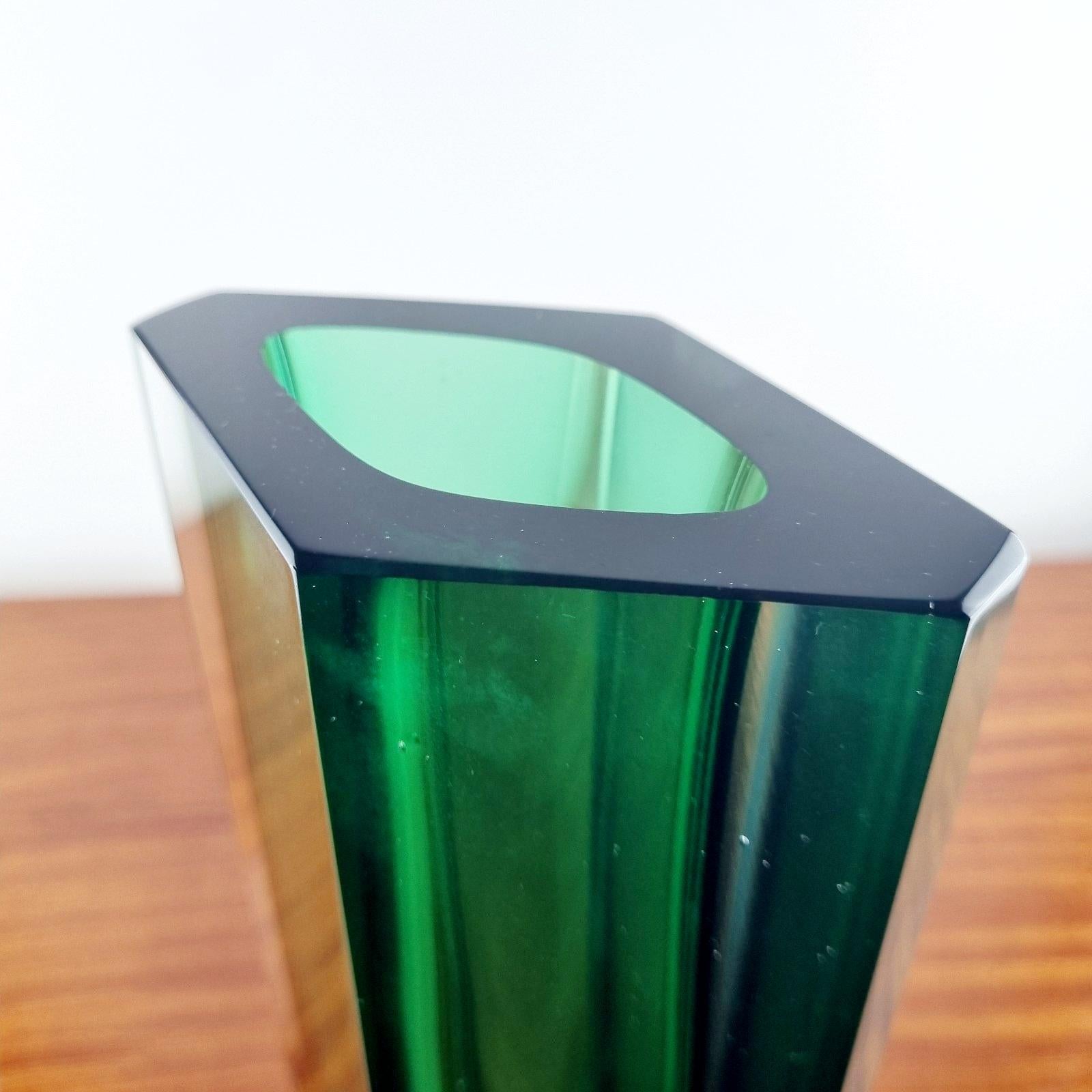Italiano Vaso in vetro di Murano Sommerso di Flavio Poli per Alessandro Mandruzzato, Italia anni '70 in vendita