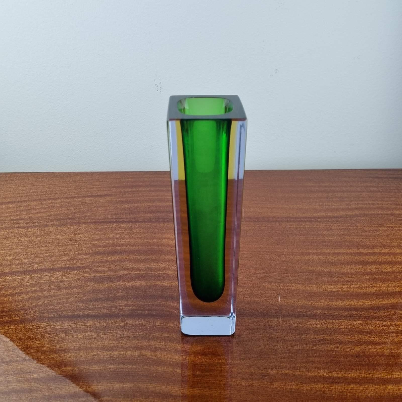 Italiano Vaso in vetro di Murano Sommerso di Flavio Poli per Alessandro Mandruzzato, Italia anni '70 in vendita