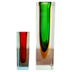Vases Sommerso de Murano par Flavio Poli pour Alessandro Mandruzzato, Italie, années 70
