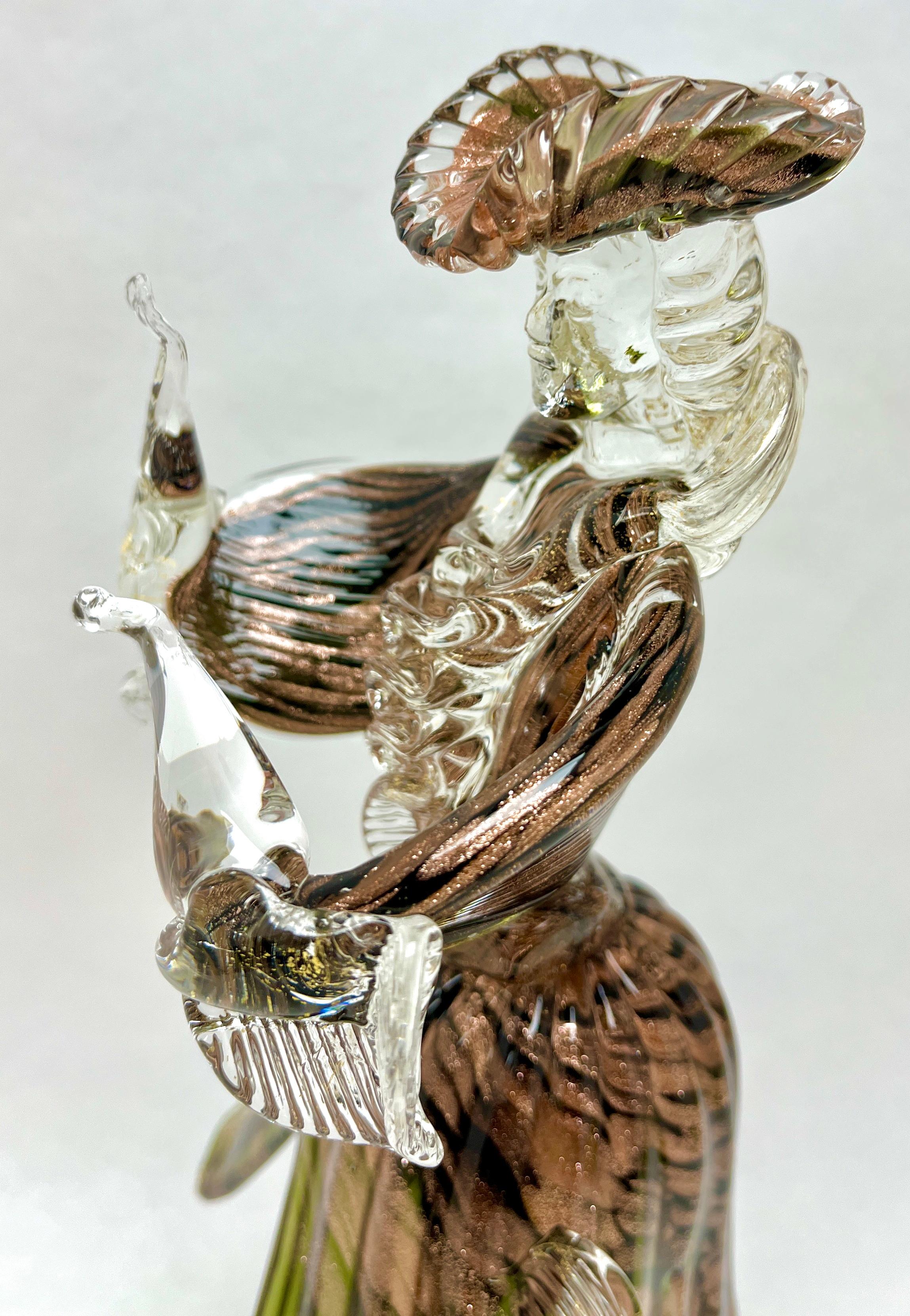Murano Sommerso Gold Flecks Italian Art Glass Harlequin Figurine 1