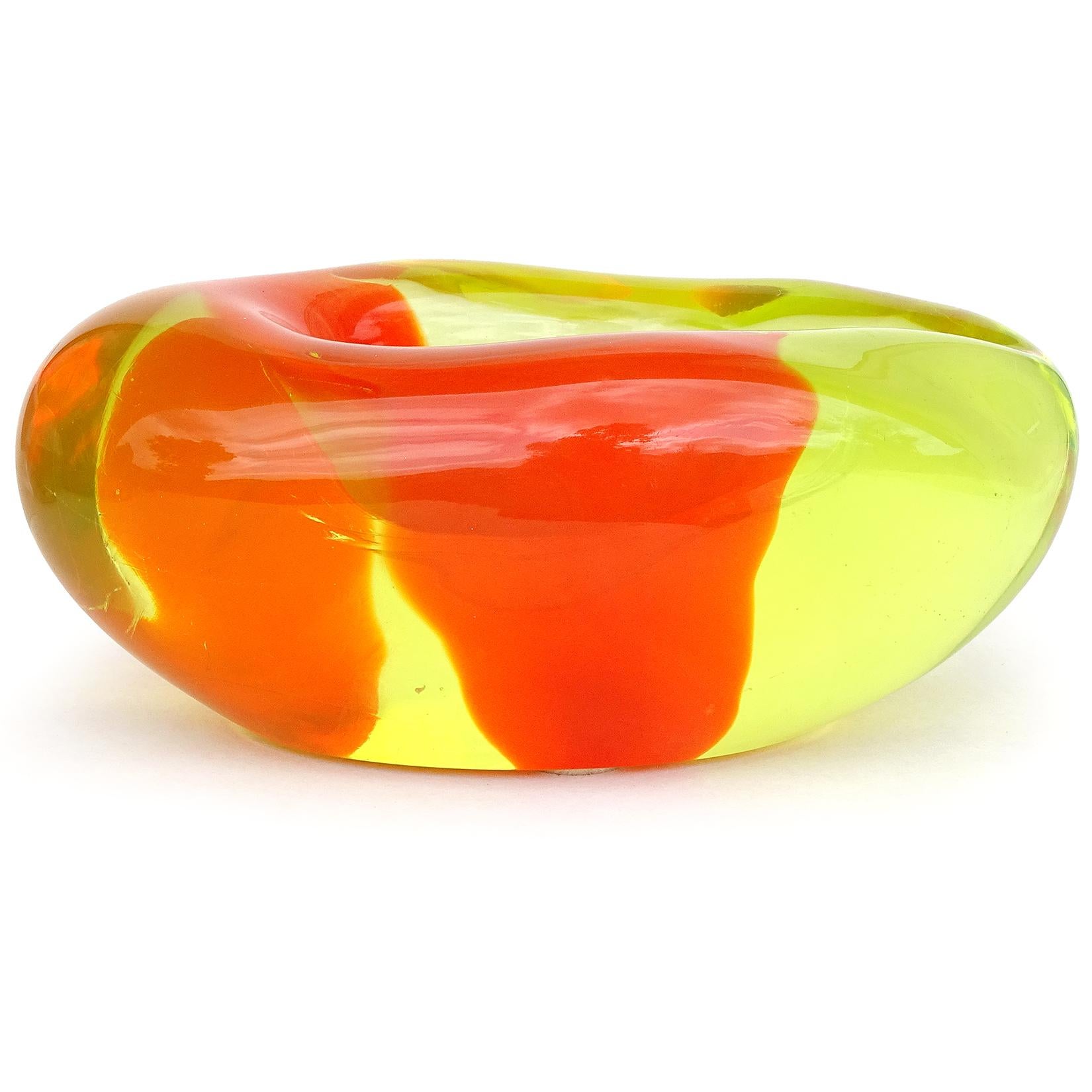 orange glass ashtray