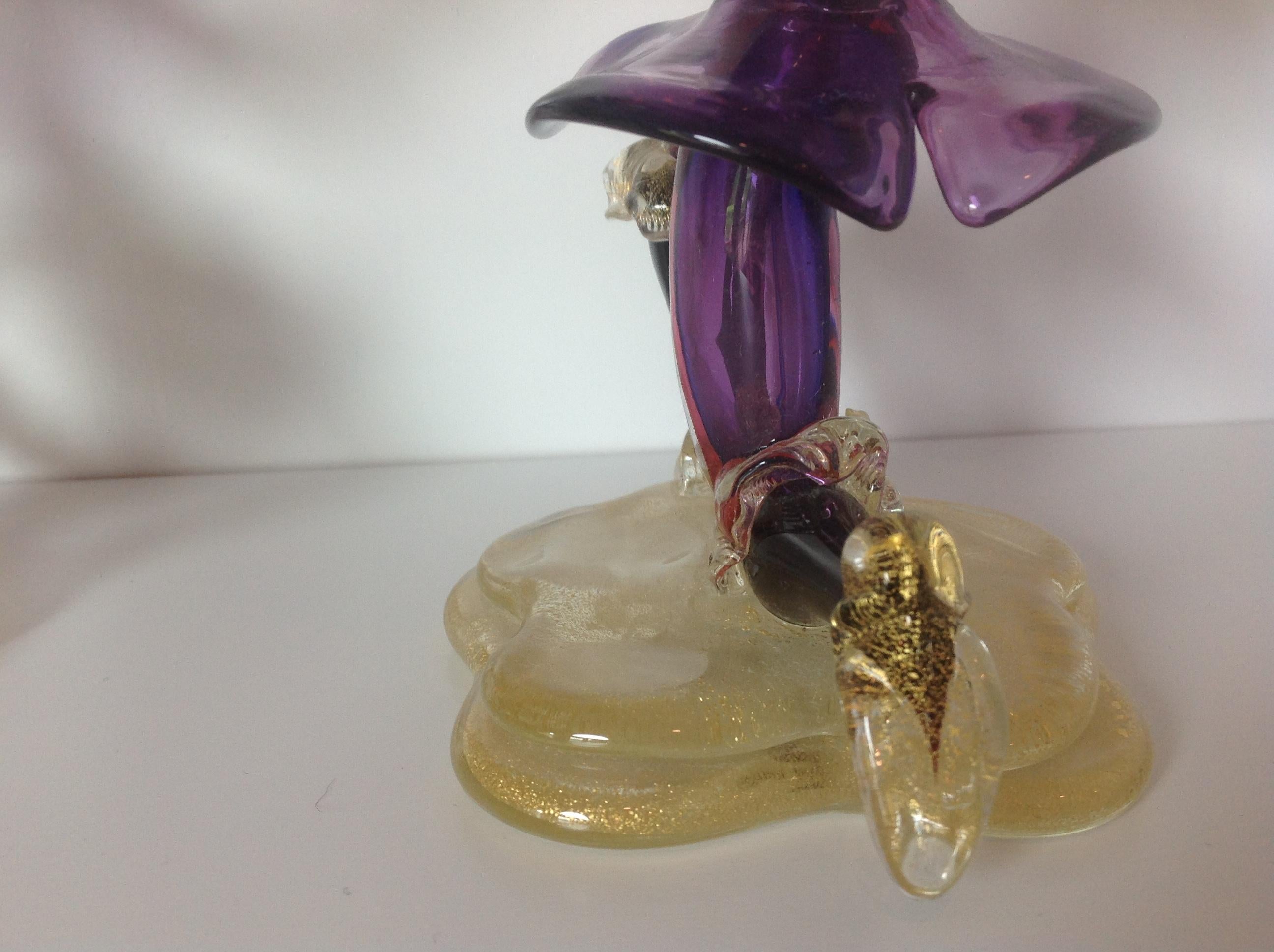 Murano Sommerso Pair of Figural Double Candlesticks in Sommerso Glass In Good Condition For Sale In Keego Harbor, MI