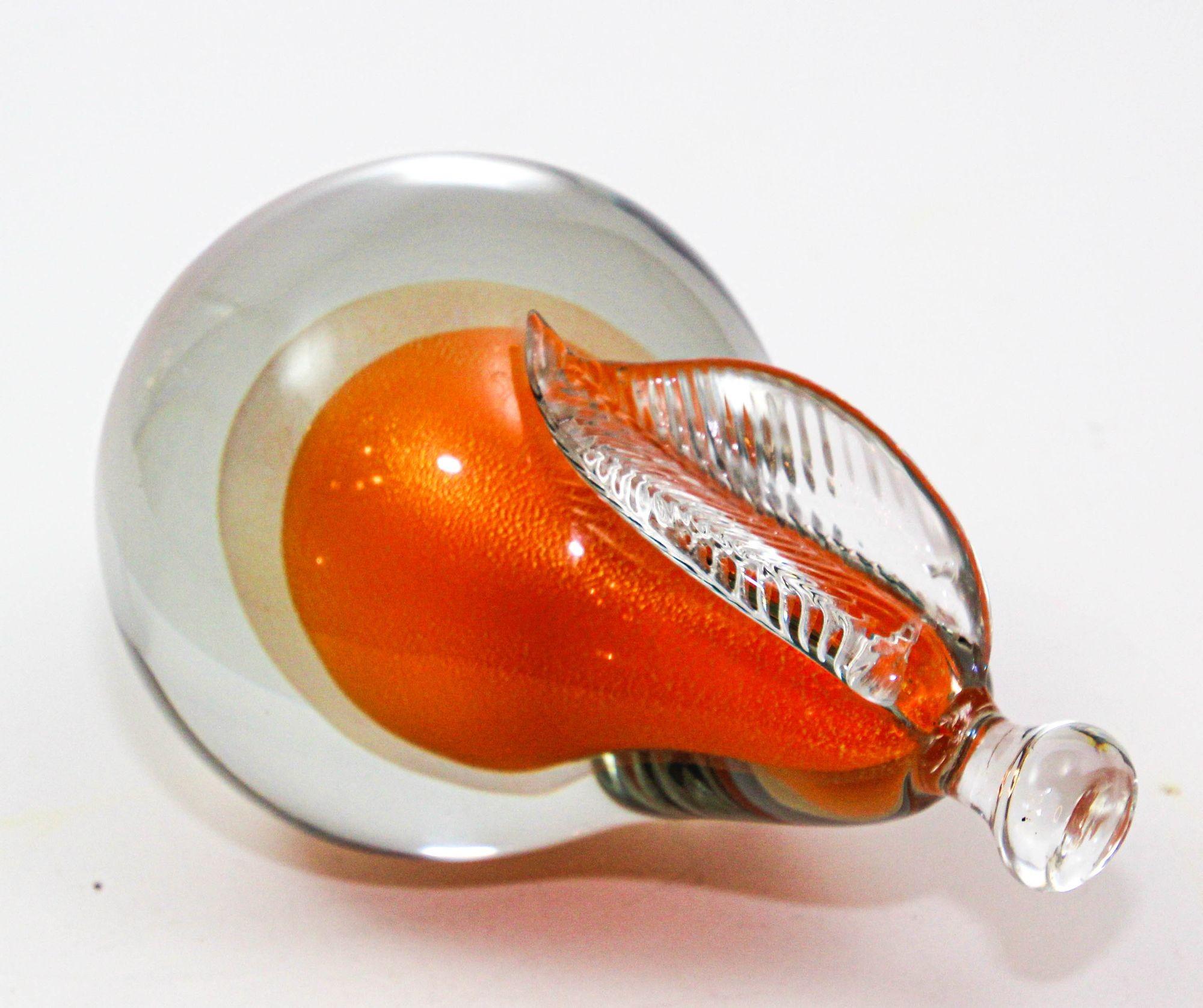 Murano Sommerso Pear by Alfredo Barbini Art Glass Decor 1950s en vente 1