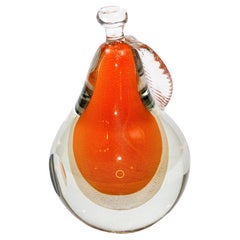 Murano Sommerso Pear by Alfredo Barbini Art Glass Decor 1950s