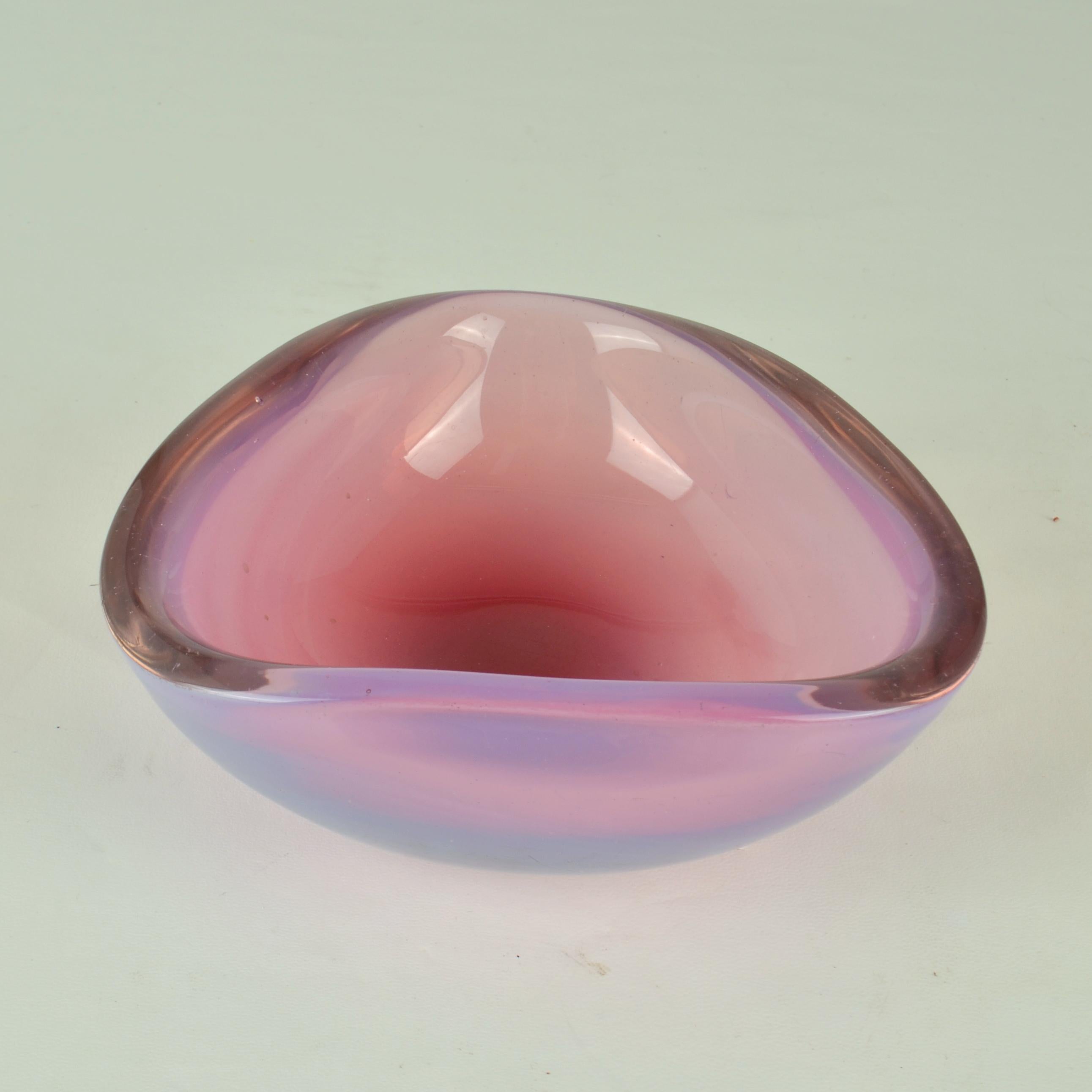 Blown Glass Murano Sommerso Pink Glass Bowls by Flavio Poli for Seguso, Italy 1960 For Sale