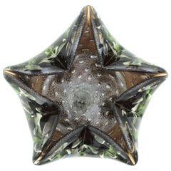 Ciotola a stella in vetro artistico di Murano Sommerso Smoke Brown, anni '50