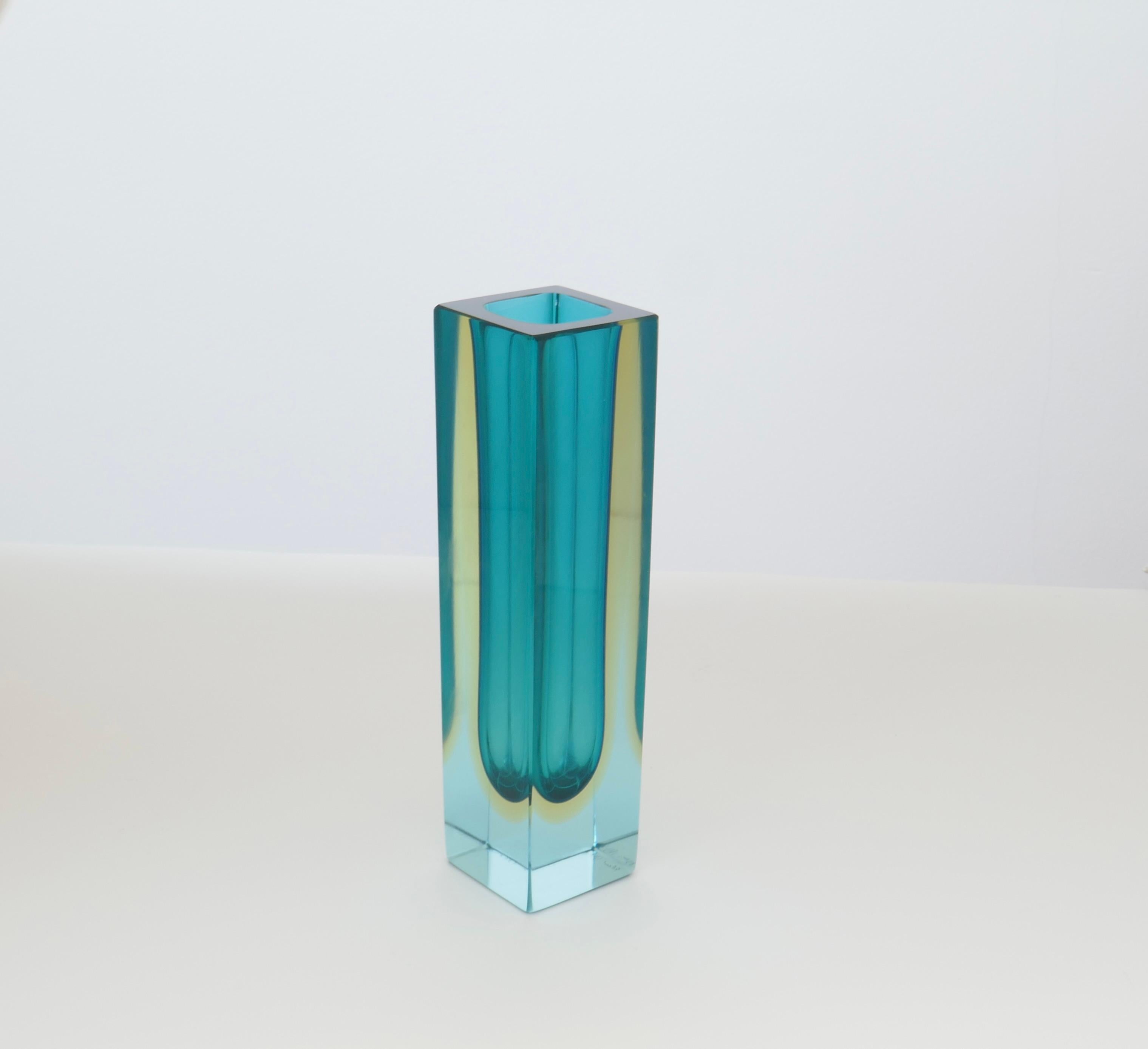 Mid-Century Modern Murano Sommerso Soliflore by Flavio Poli Signed and Dated, 1961