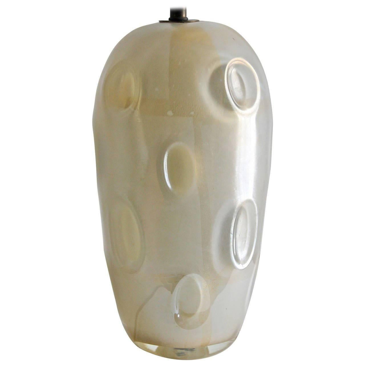 Murano Sommerso Table Lamp, Mazzega For Sale