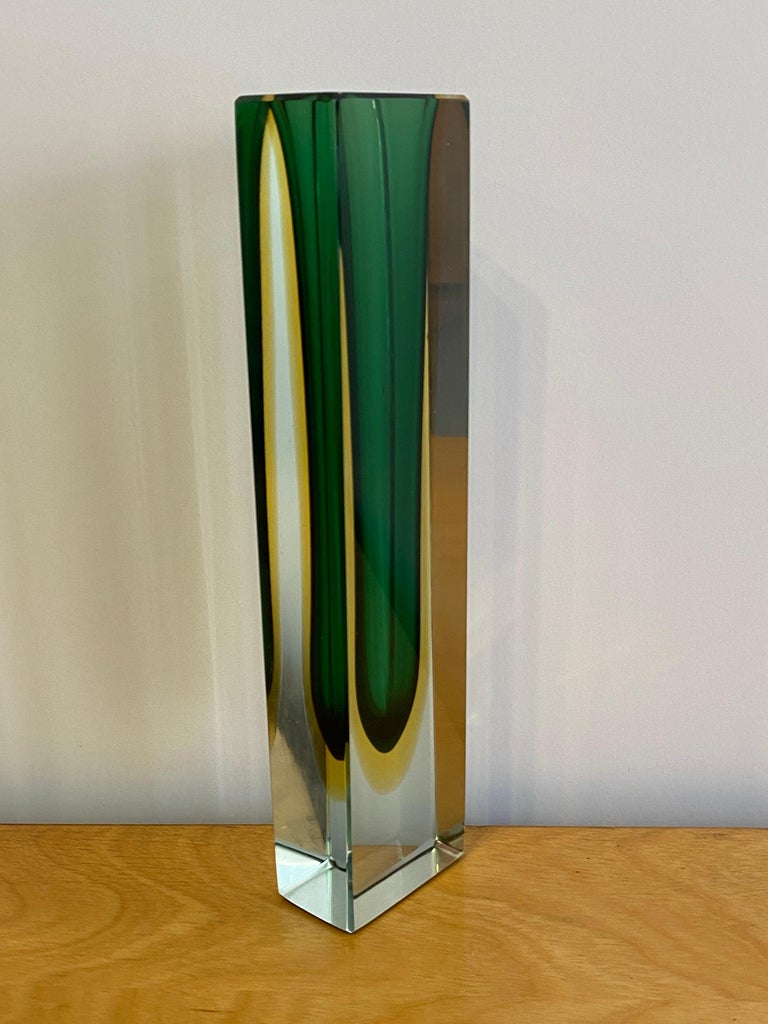 Murano Sommerso Tall Glass Vase at 1stDibs