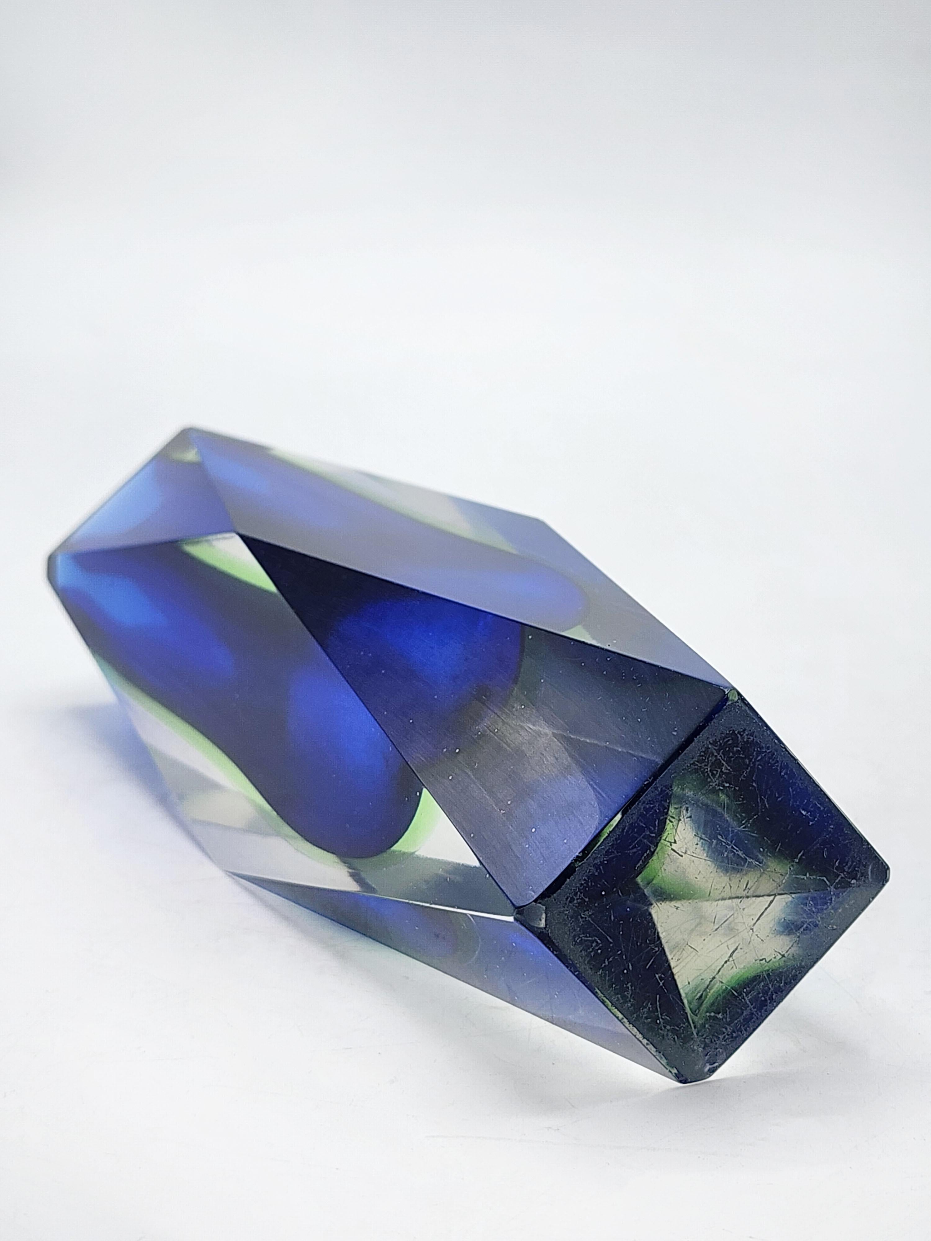 Verre d'art Vase Murano Sommerso d'Alessandro Mandruzzato des années 1960