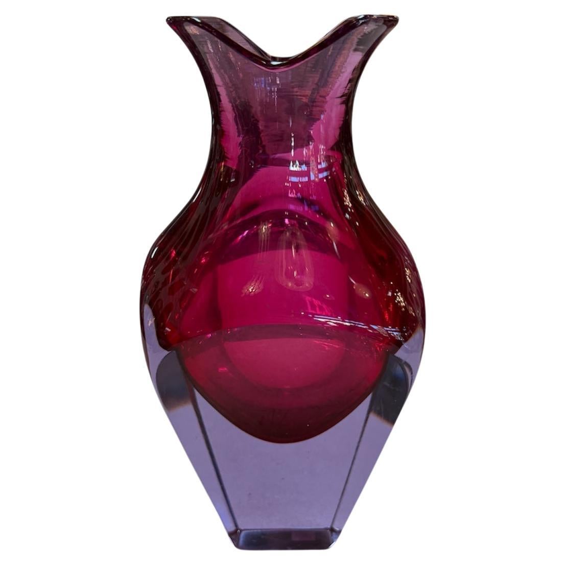 Vaso Sommerso di Murano di Flavio Poli, Italia, anni 
70