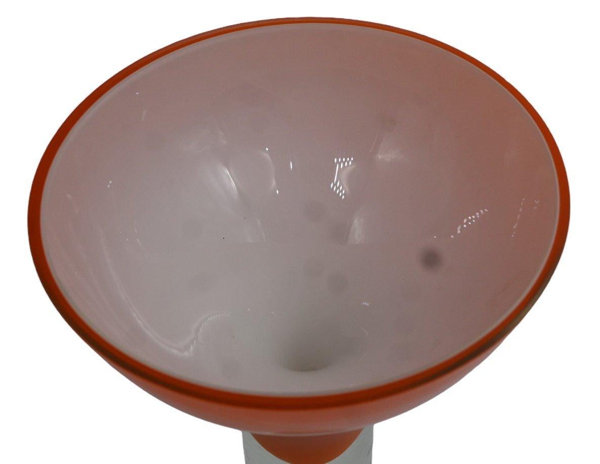 Murano Glass Sommerso Vase In Orange Glas Von Flavio Polo Für Seguso Vetri d'Arte (Moderne der Mitte des Jahrhunderts) im Angebot