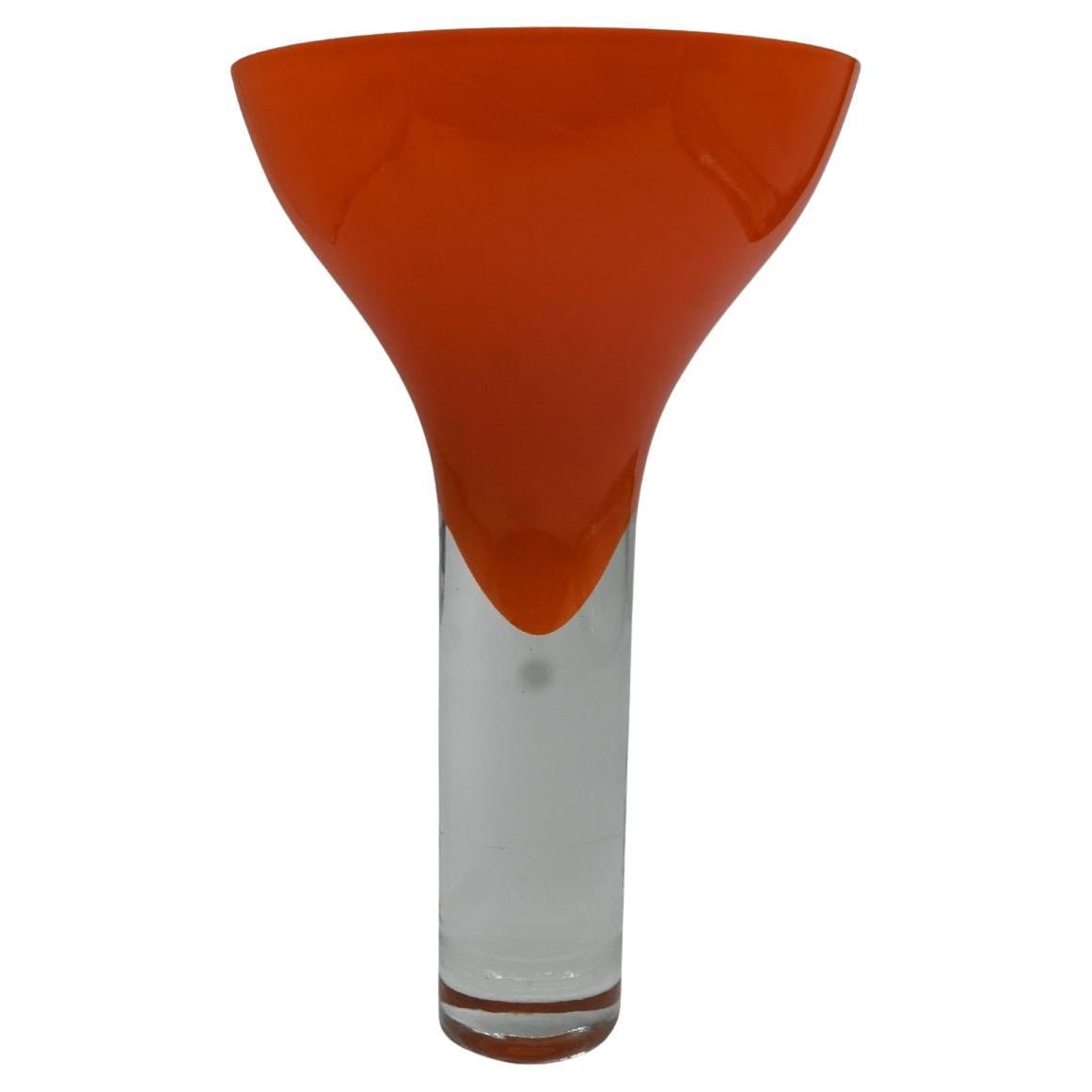 Murano Glass Sommerso Vase In Orange Glas Von Flavio Polo Für Seguso Vetri d'Arte im Angebot