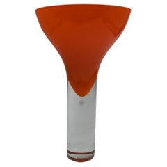 Jarrón Murano Sommerso De Cristal Naranja Por Flavio Polo Para Seguso Vetri d'Arte