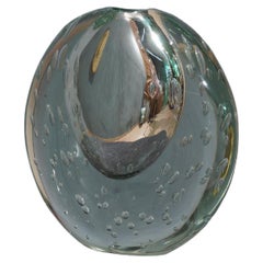 Murano "Sommerso"  with Silver Plating Mid-Century Vase, 1950