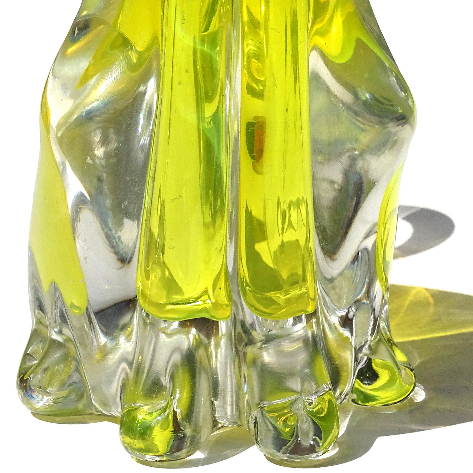 XX secolo Murano Glass Sommerso Giallo Whippet Levriero Cane Cucciolo Arte Italiana Scultura in vetro in vendita