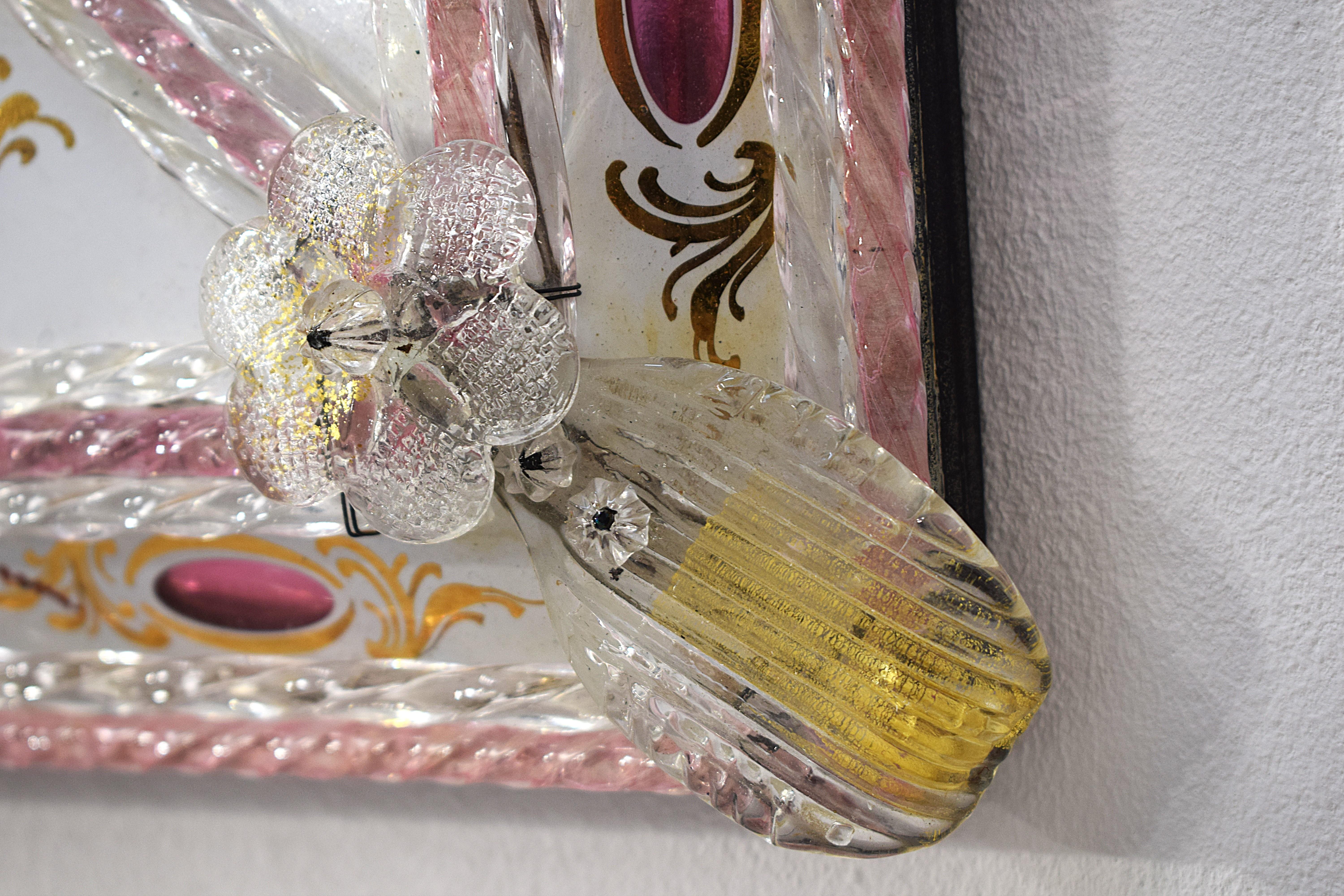 Murano - Miroir décoré, 1960 en vente 6
