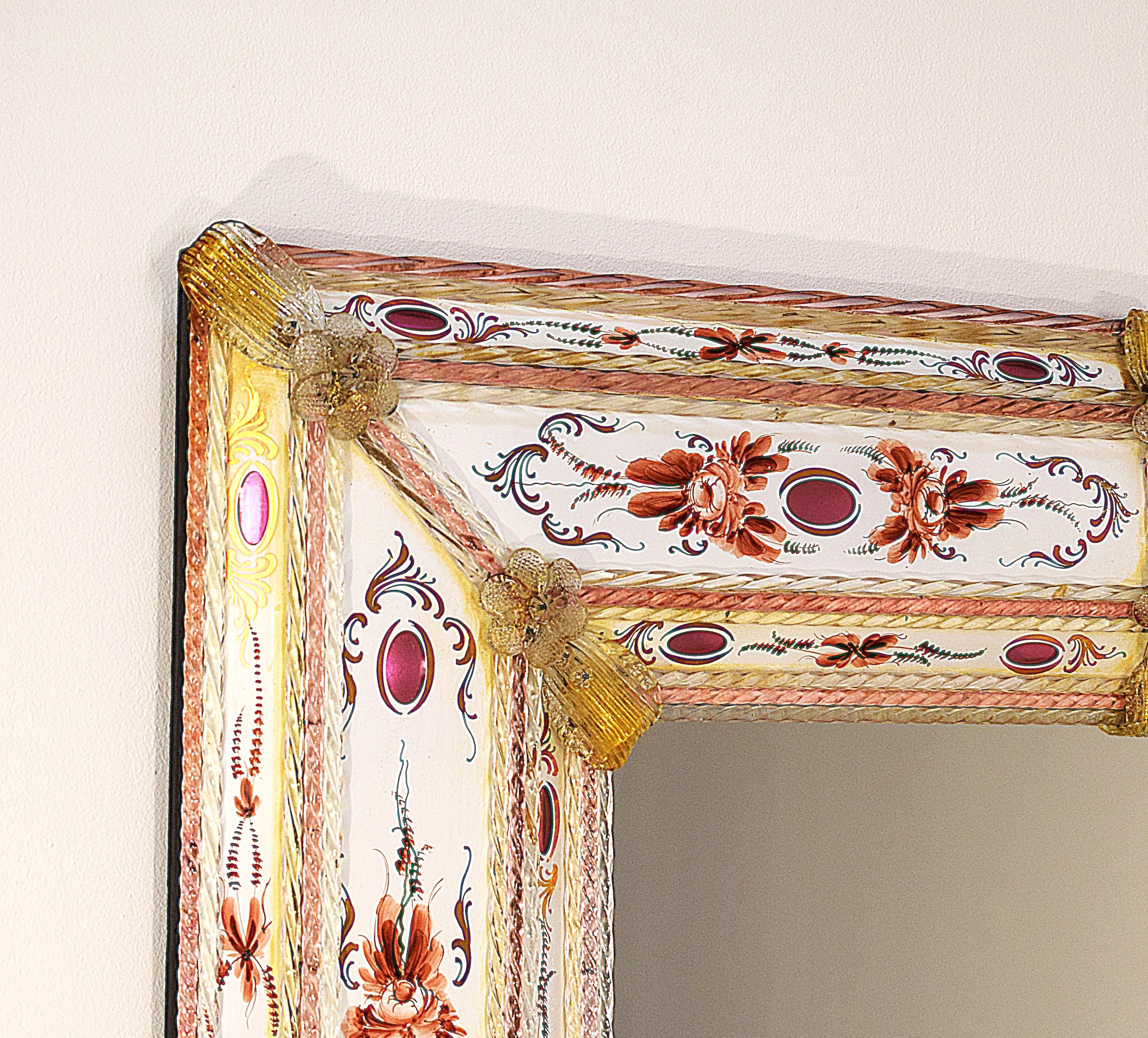 Doré Murano - Miroir décoré, 1960 en vente