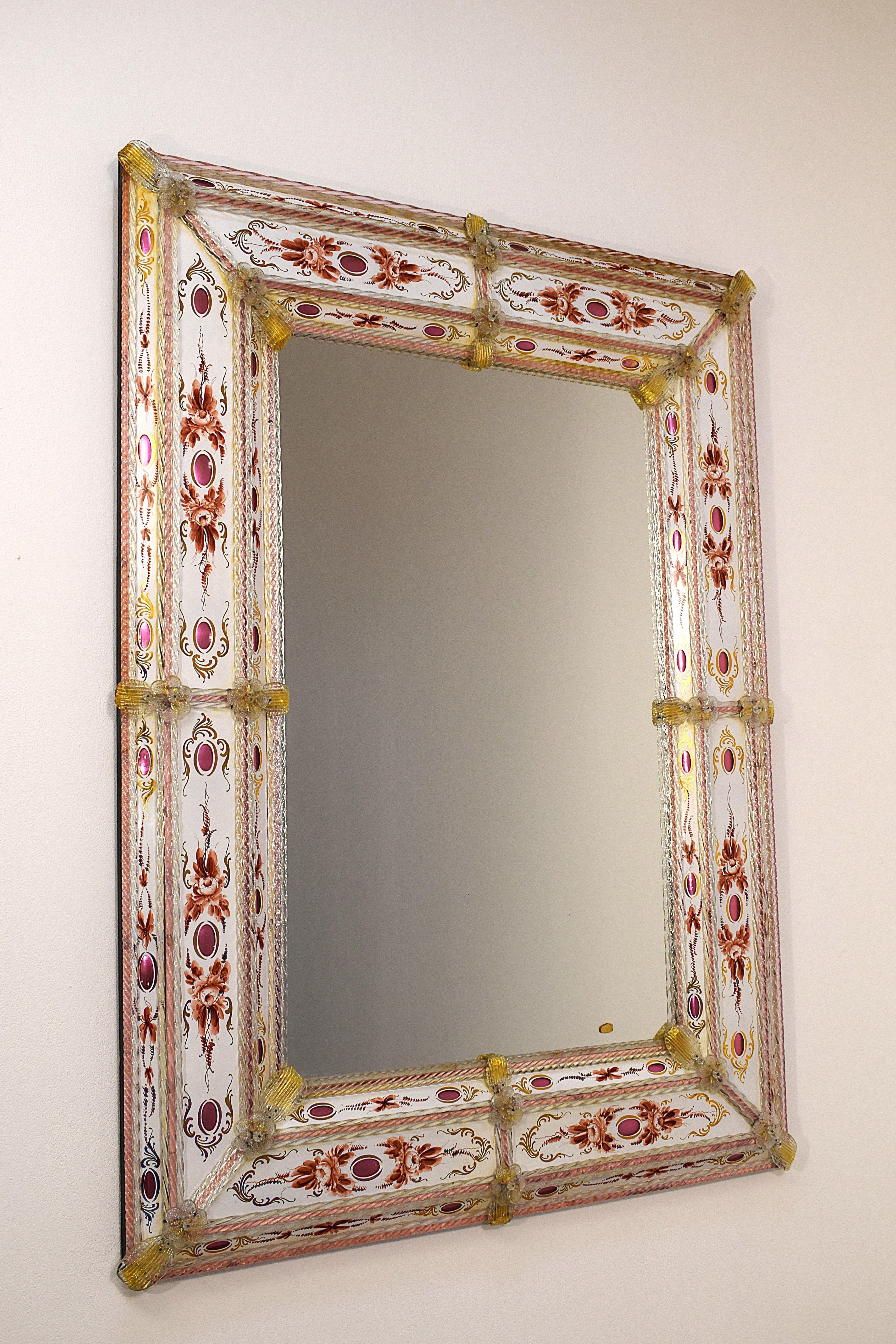 Murano - Miroir décoré, 1960 Bon état - En vente à Palermo, PA
