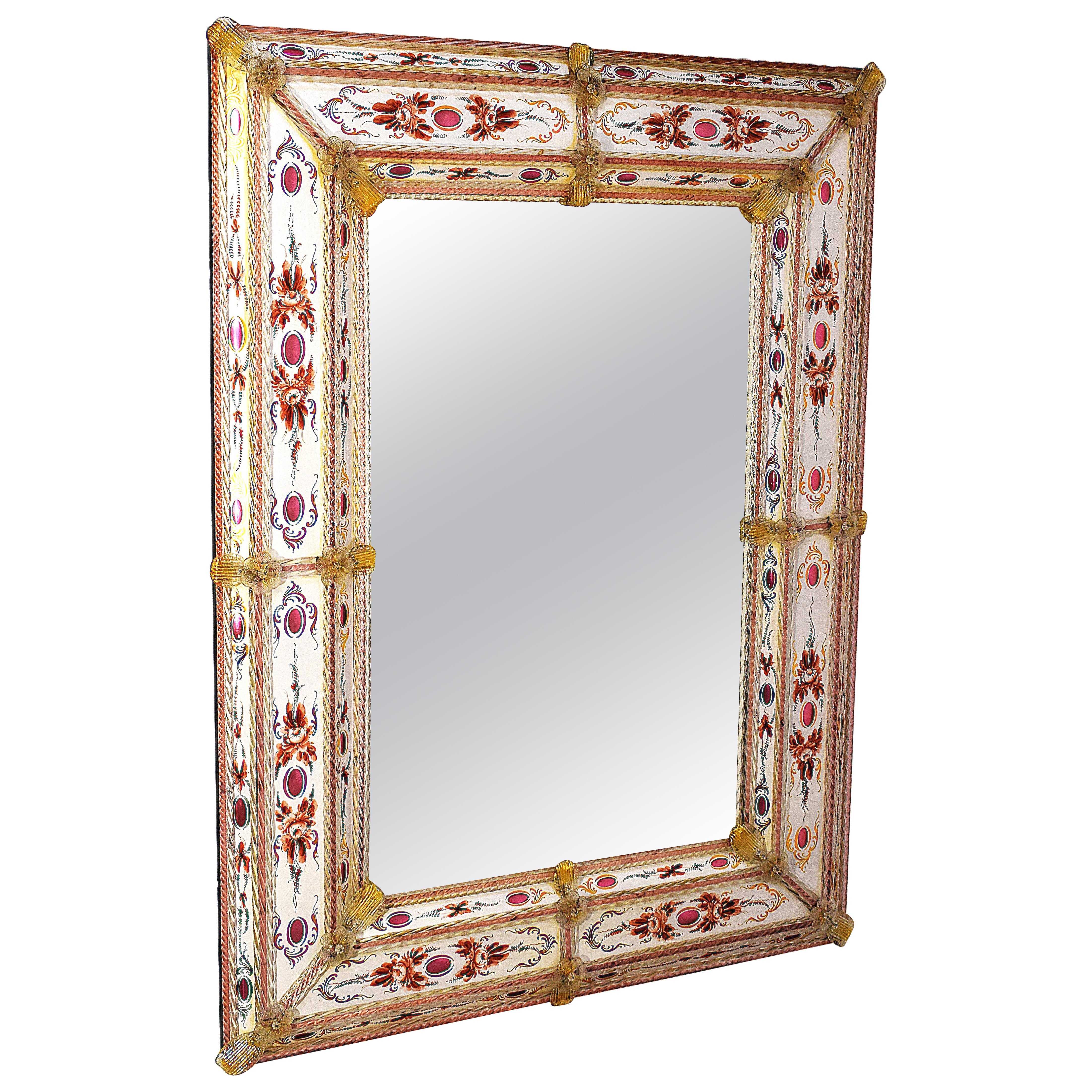 Murano - Miroir décoré, 1960 en vente