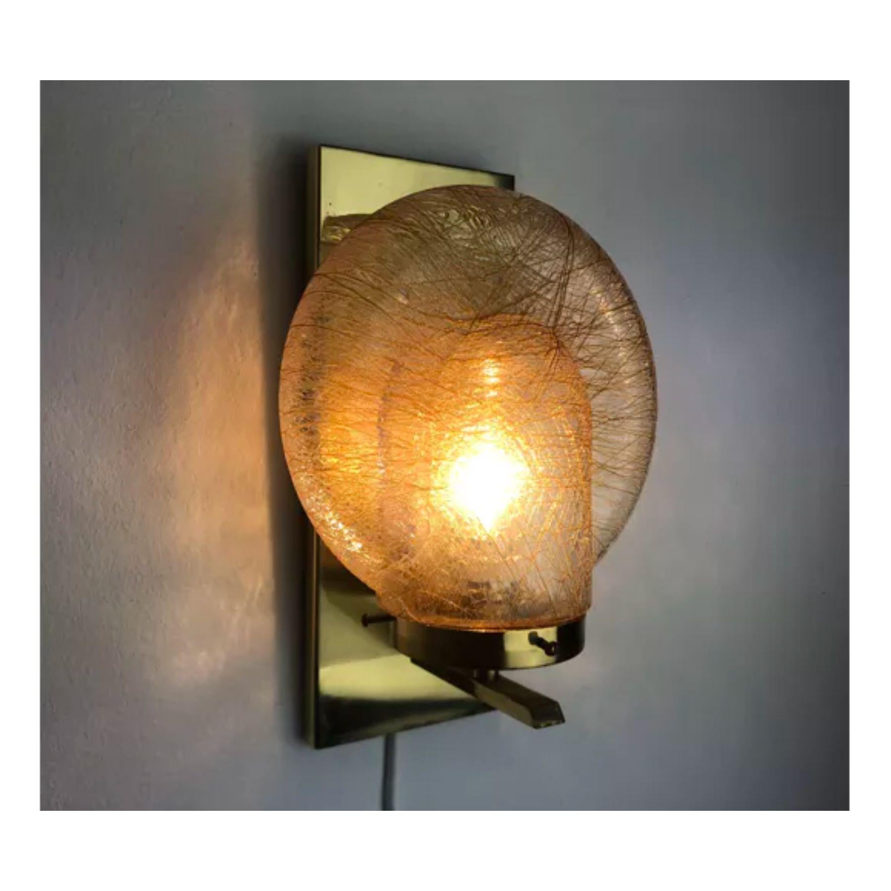 Hollywood Regency Murano Spherical Wall Lamp, Italy, 1970 For Sale