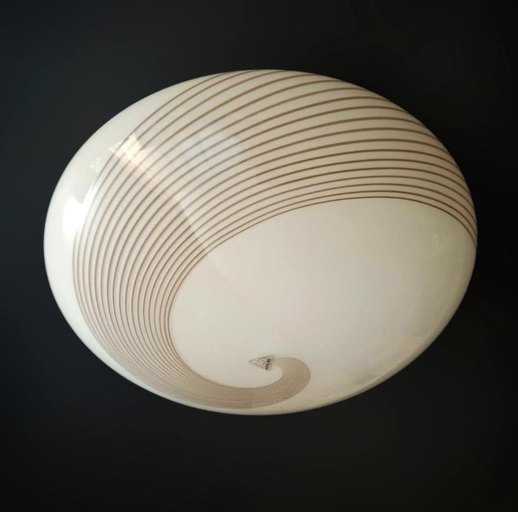 Mid-Century Modern Murano Spiral Flush Mount