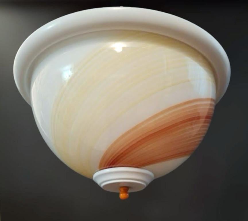 Mid-Century Modern Murano Spiral Flush Mount For Sale